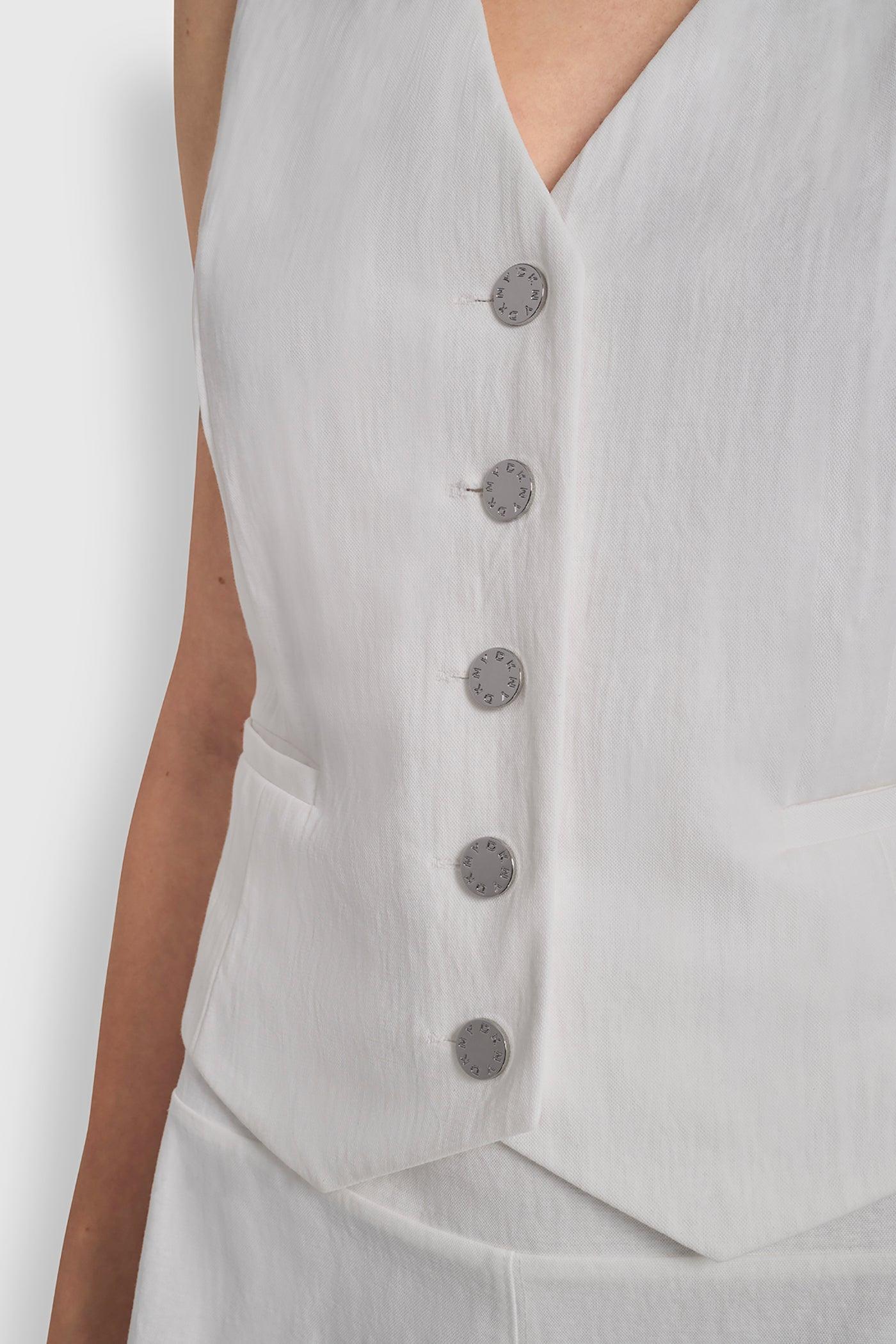 PIQUÉ BUTTON-FRONT VEST Product Image