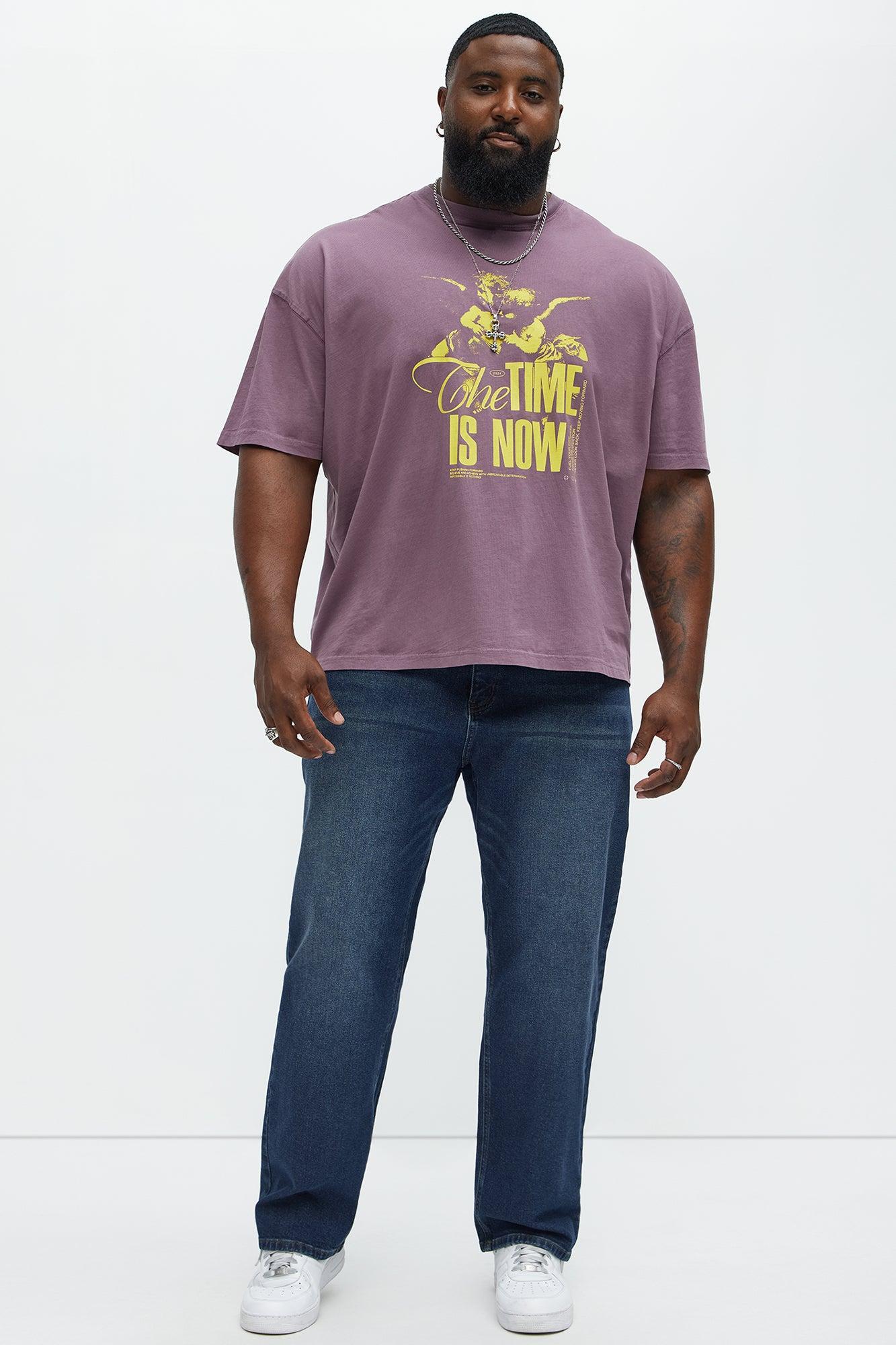 The Time Is Now Oversized Short Sleeve Tee - Purple Product Image