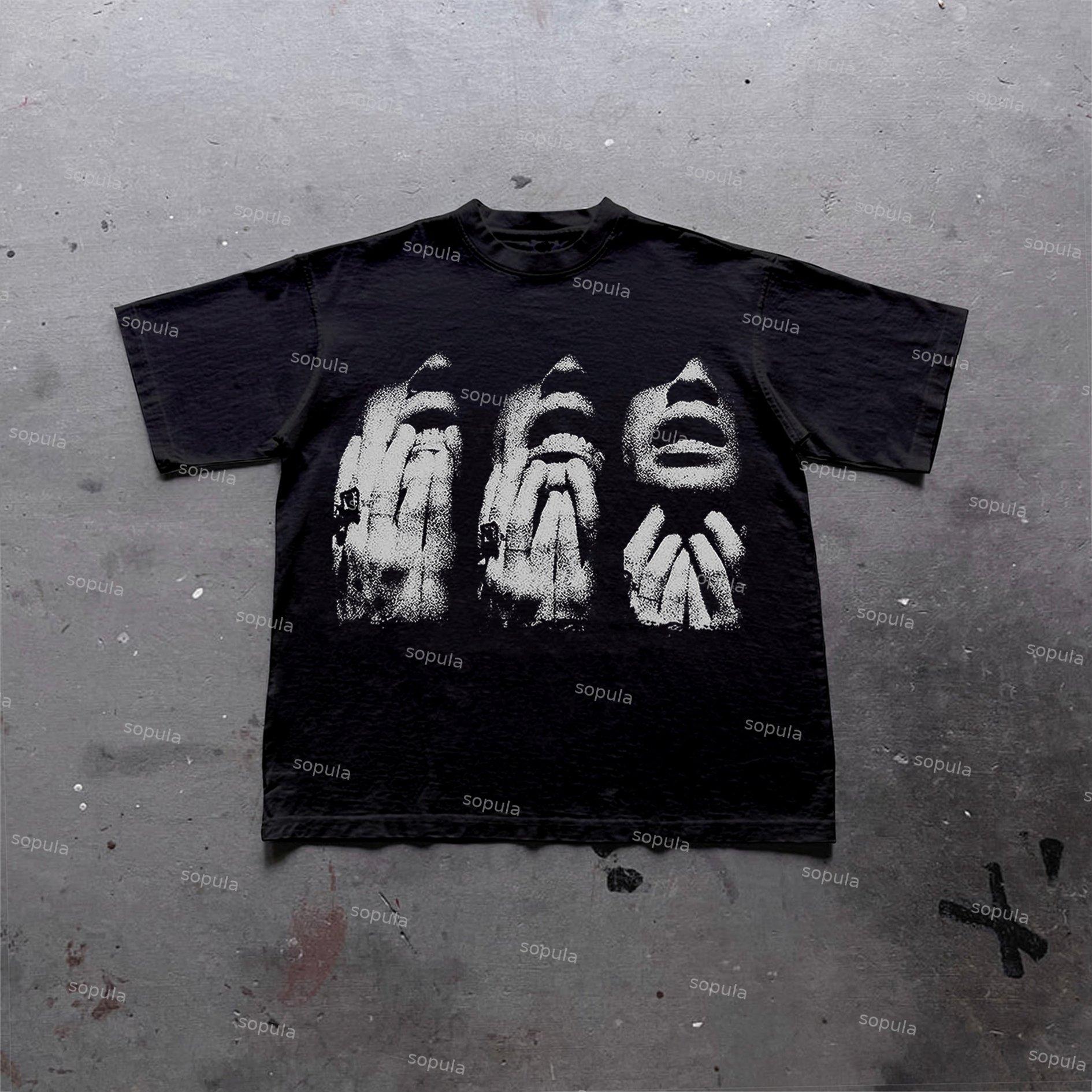 Sopula Vintage Portrait Graphic Print Cotton T-Shirt Product Image