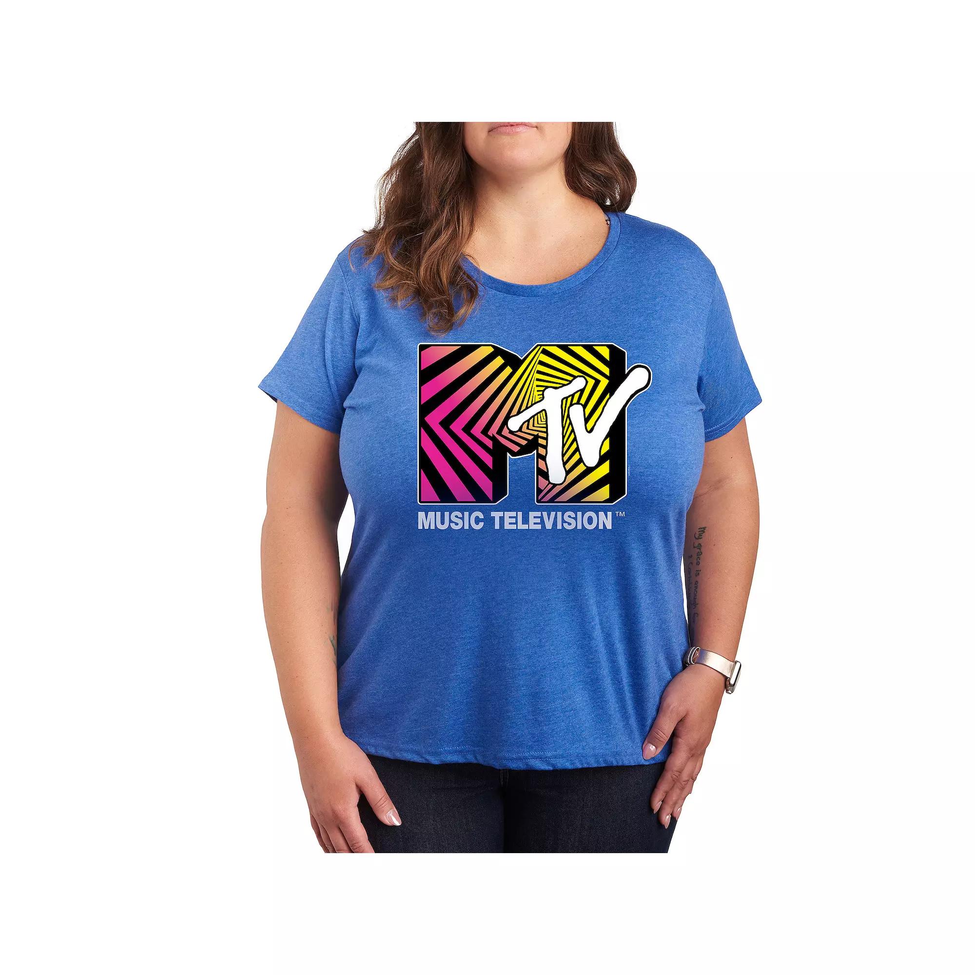 Plus MTV Optical 80s Graphic Tee, Women's,  Product Image