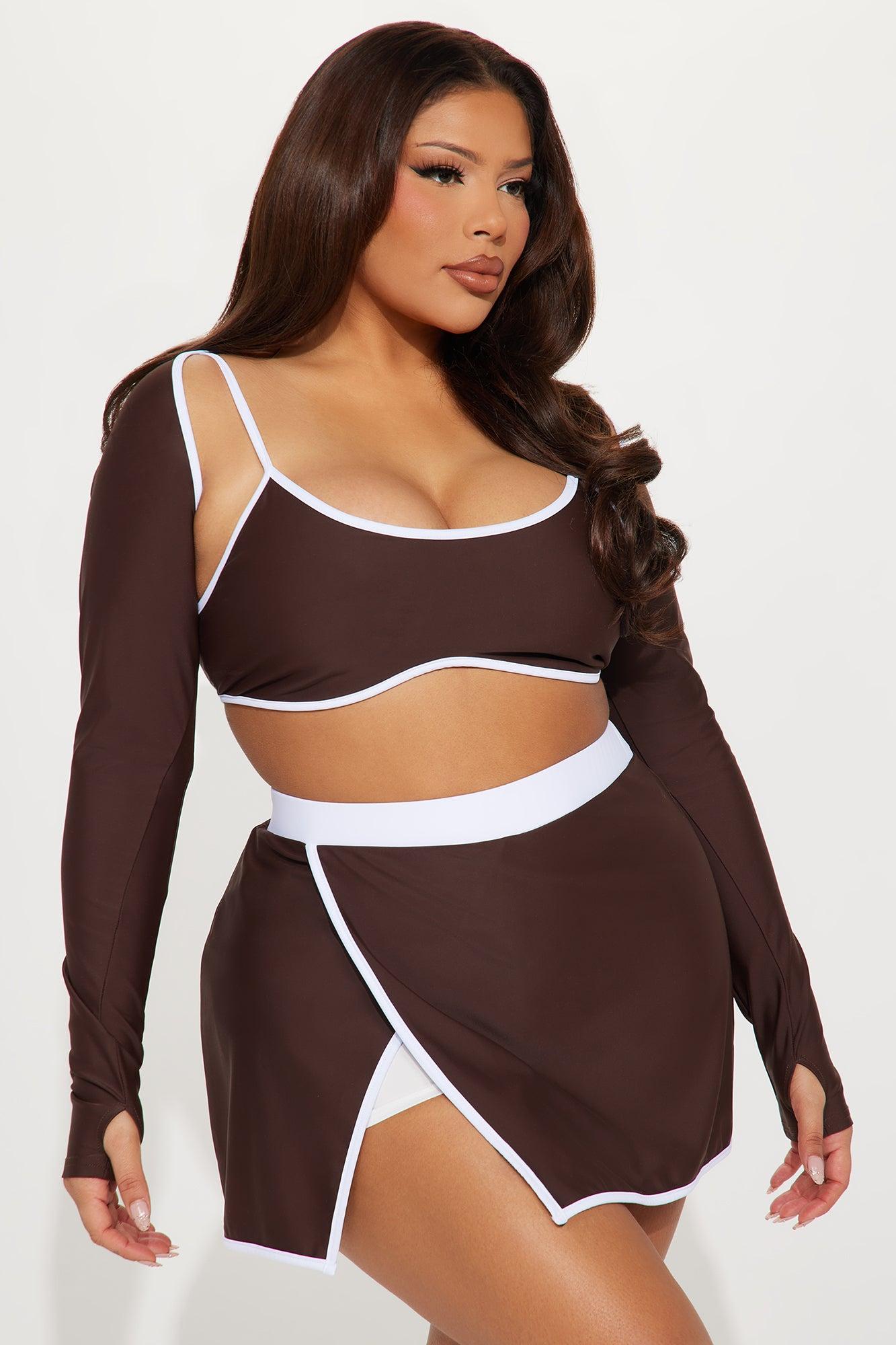 Cleo 3 Piece Bolero Active Set - Chocolate Product Image