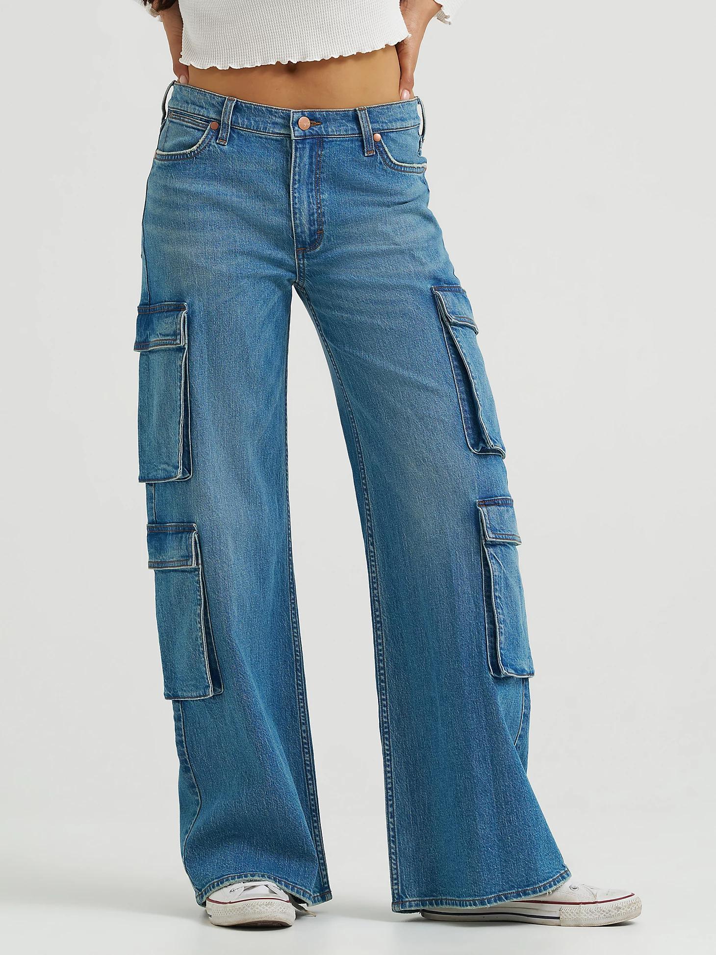 Women's Low Rise Baggy Cargo Jean in Azurite Product Image