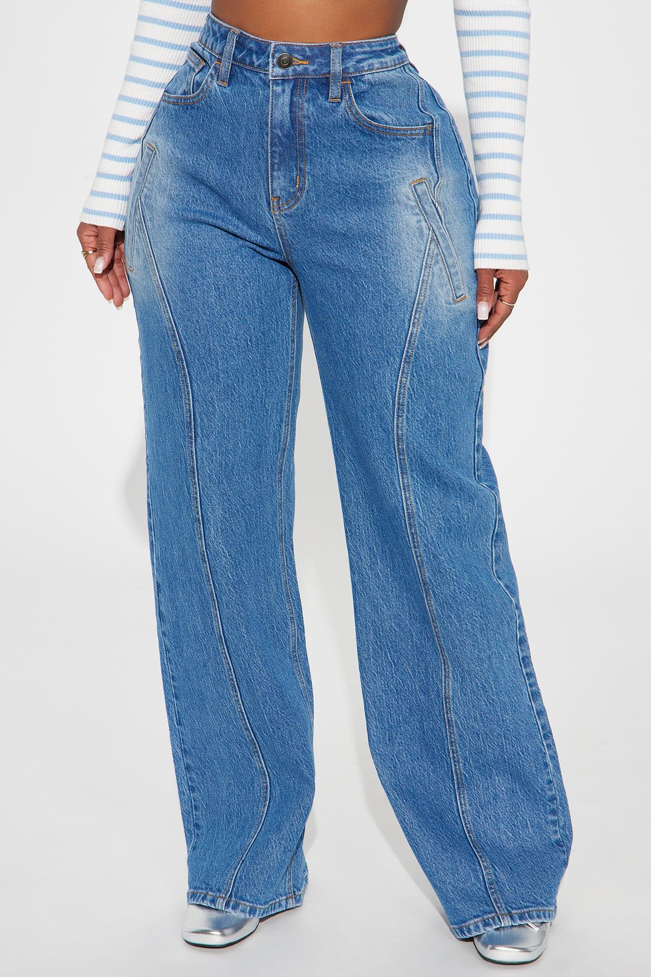 Every Kind Of Way Stretch Wide Leg Jeans - Medium Wash Product Image