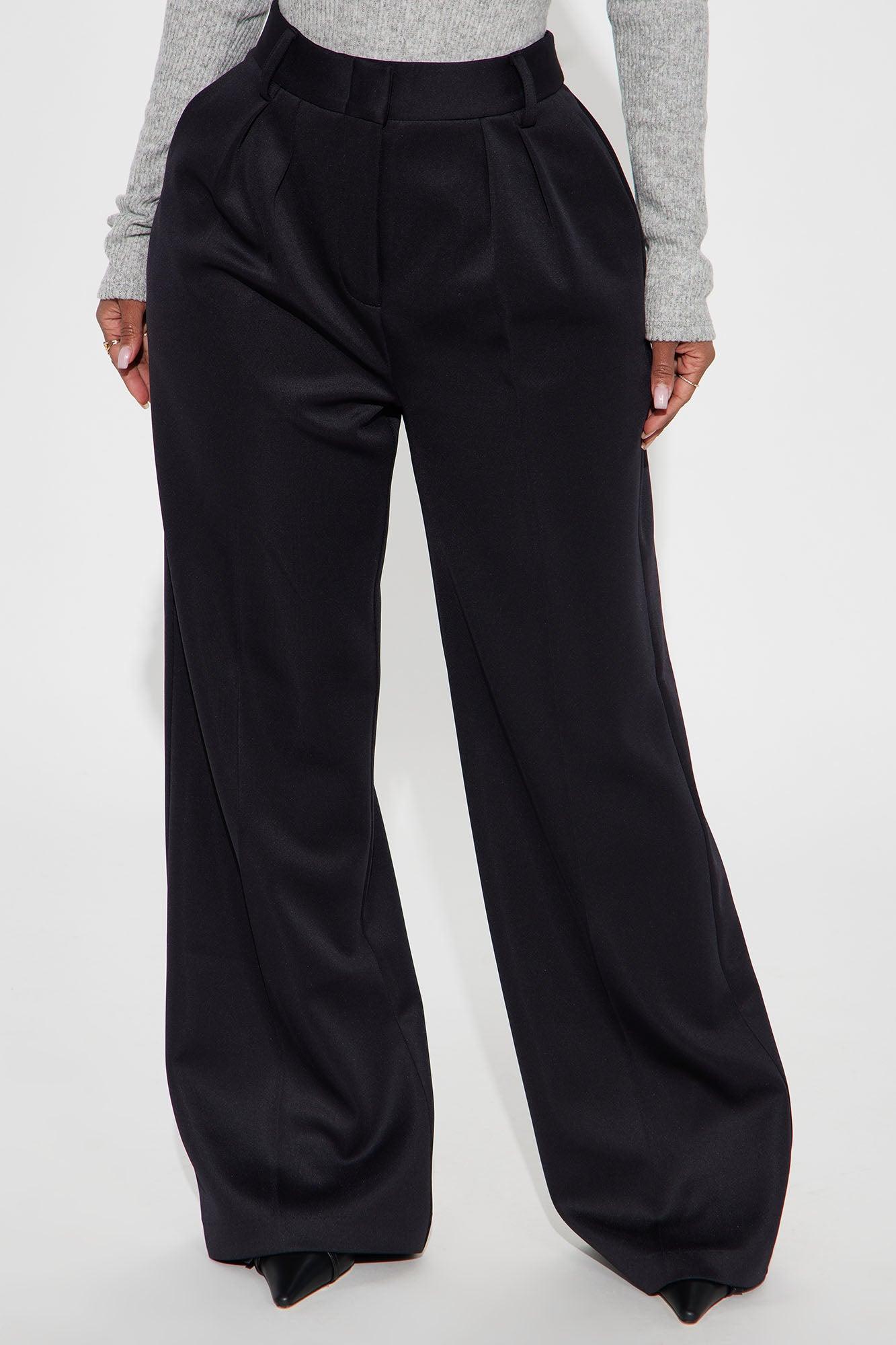 Hailey Wide Leg Trouser - Black Product Image