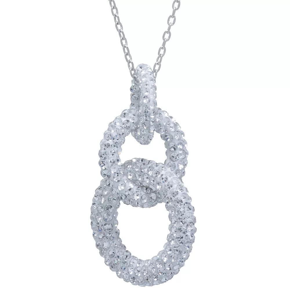 Athra NJ Inc Sterling Silver Crystal Interlocking Links Pendant Necklace, Women's, Size: 18", Silver Tone Product Image