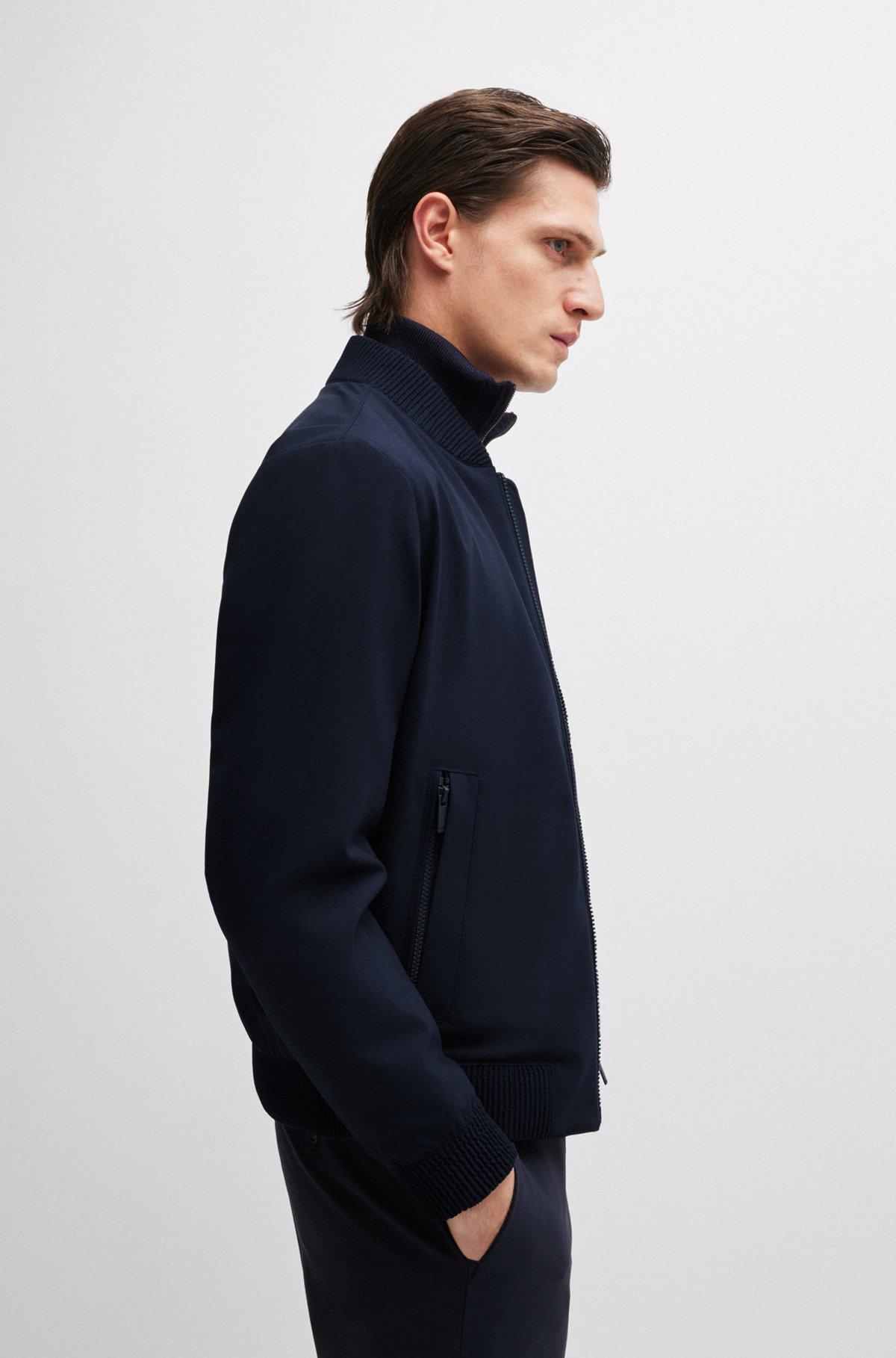 Slim-fit blouson jacket in wool blend Product Image