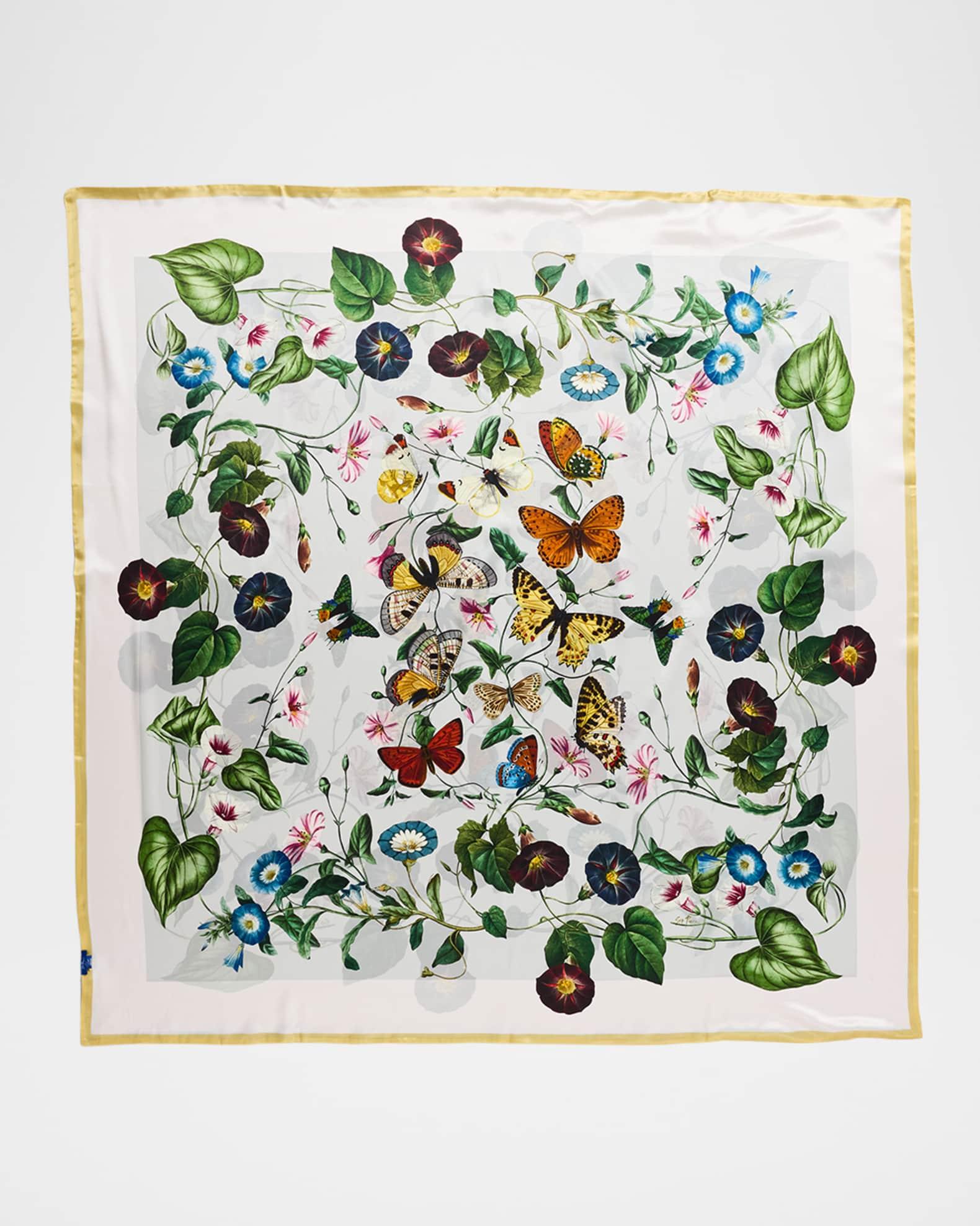 Adeline Floral-Print Silk Scarf Product Image
