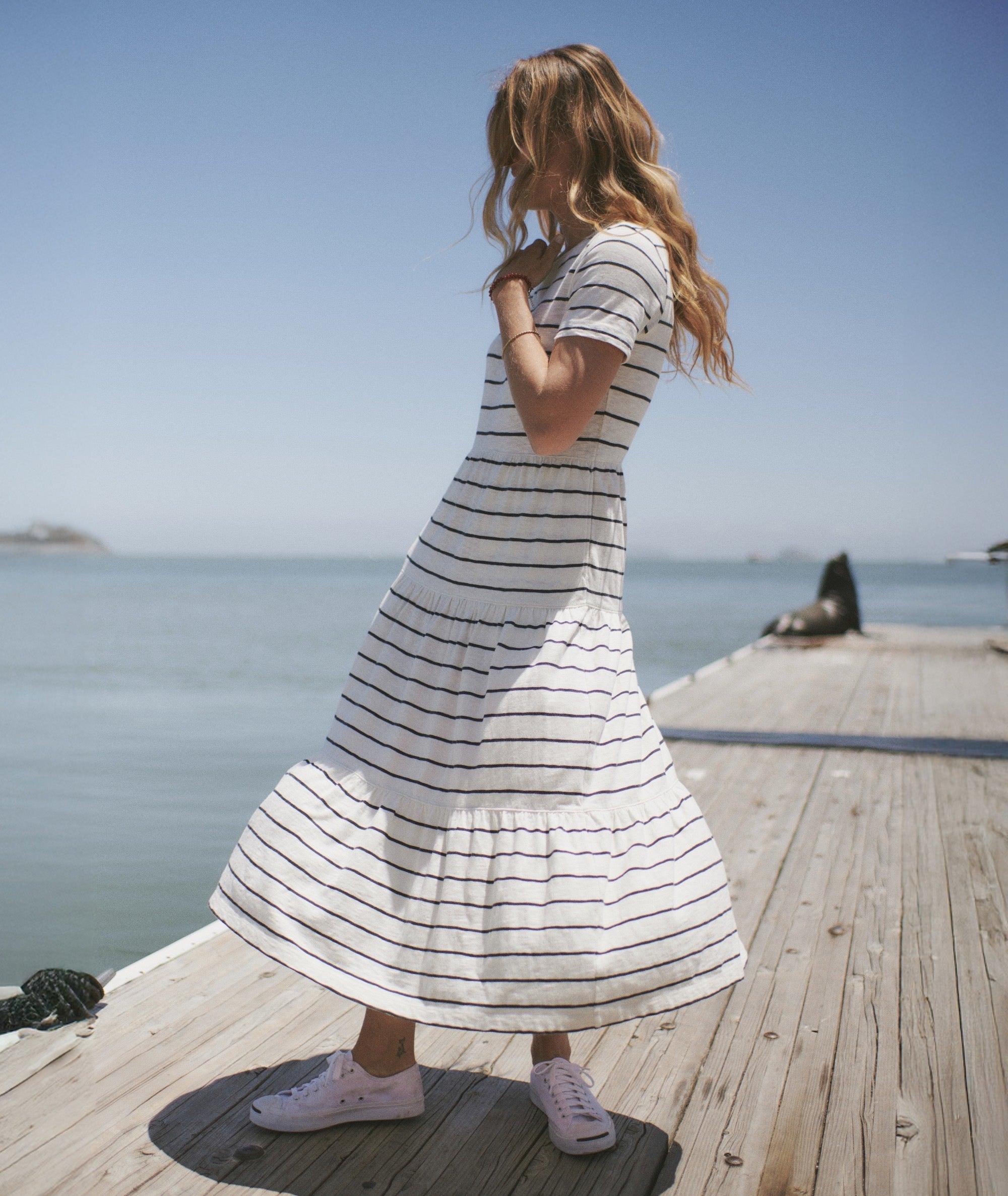 Sadie Vintage Slub Midi Dress Product Image