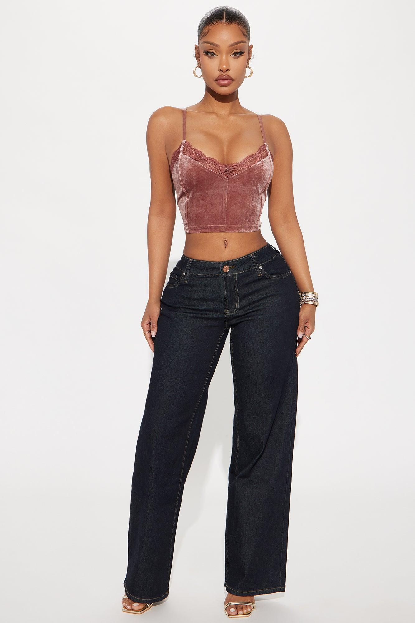 Bella Velvet Bralette Top - Mauve Product Image