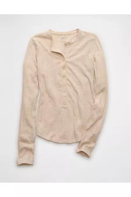 AE Long Sleeve Henley T-Shirt Women's Product Image
