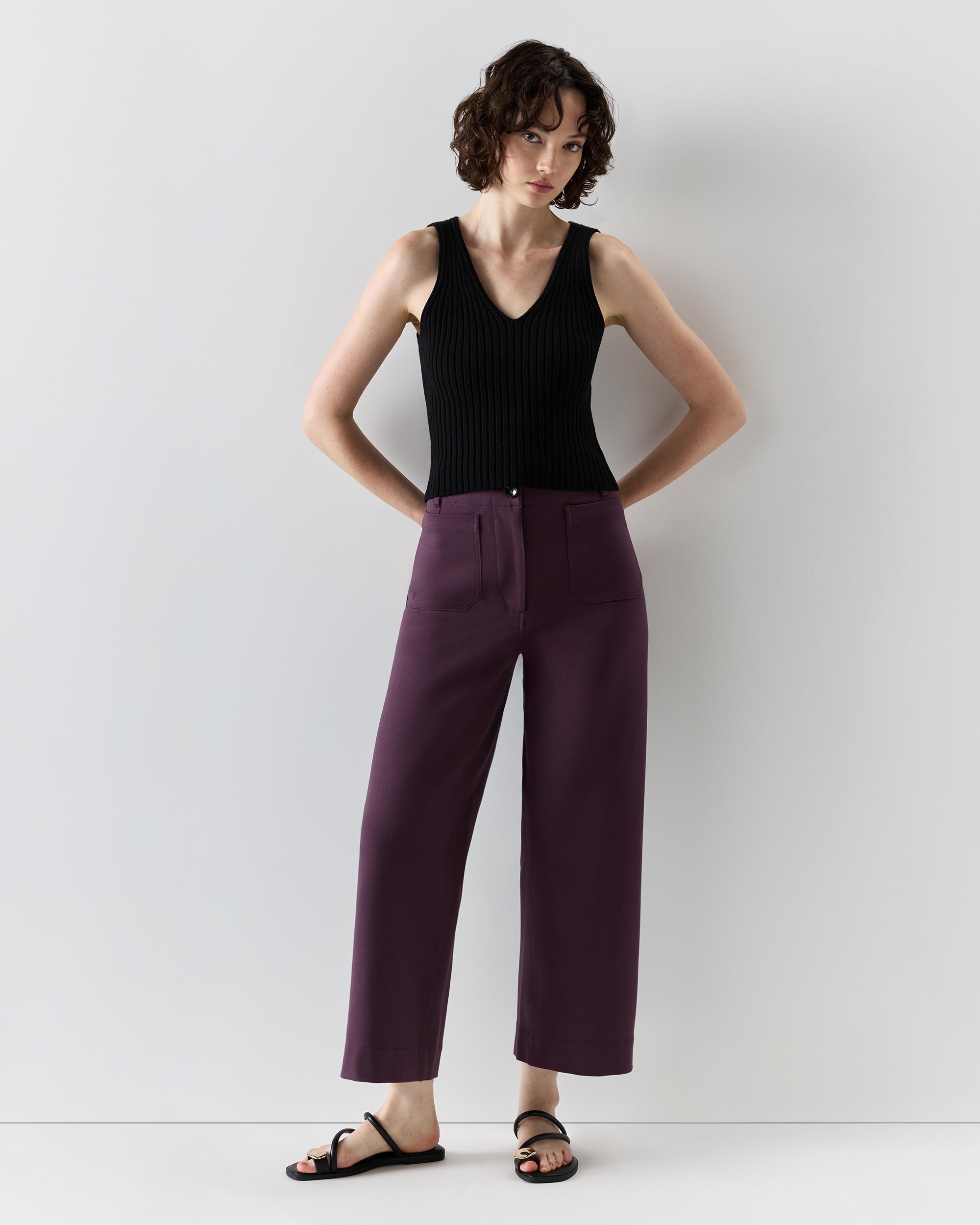 Quince | Women's Ultra-Stretch Ponte Cropped Wide Leg Pants Rayon Product Image