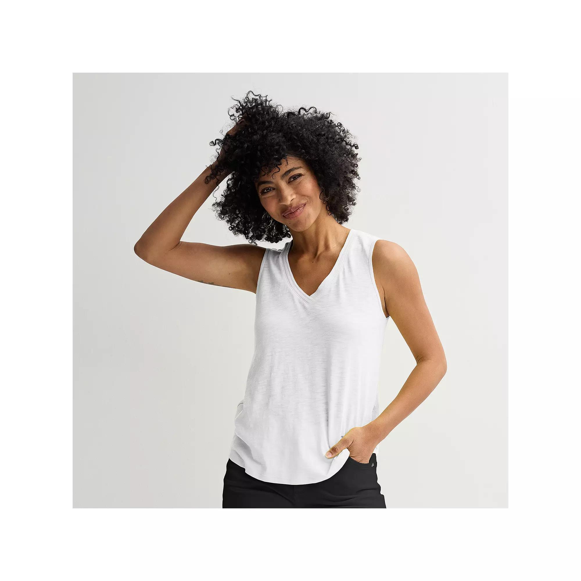 Women's Sonoma Goods For Life® Elevated V-Neck Tank Top, Size: XXL, Vital White Product Image