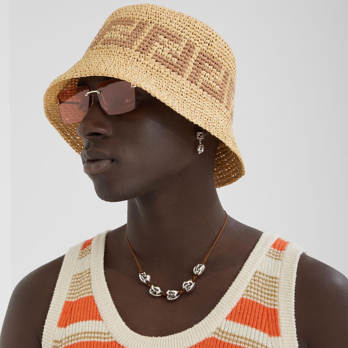 HatBeige raffia bucket hat Product Image