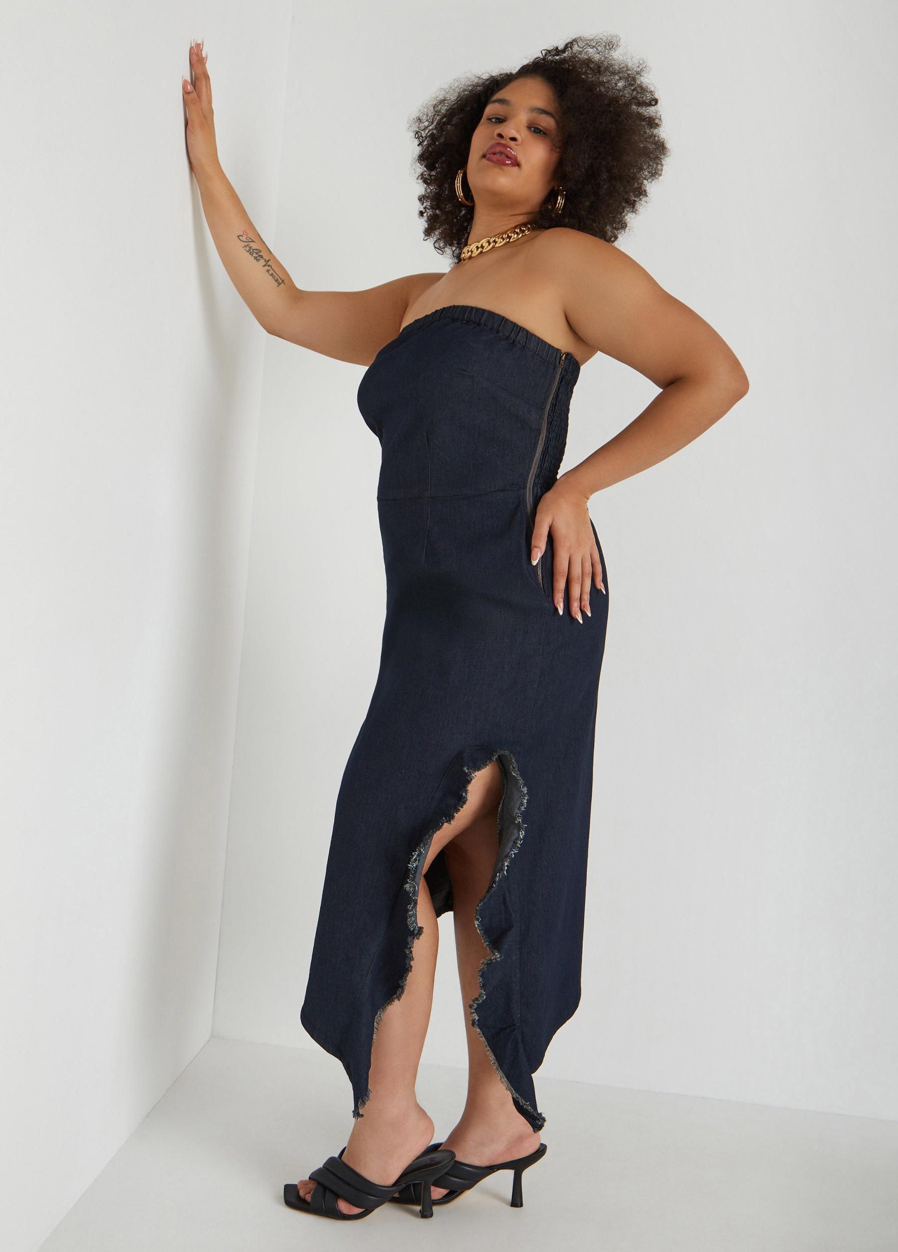 Strapless Denim Bodycon Dress Product Image