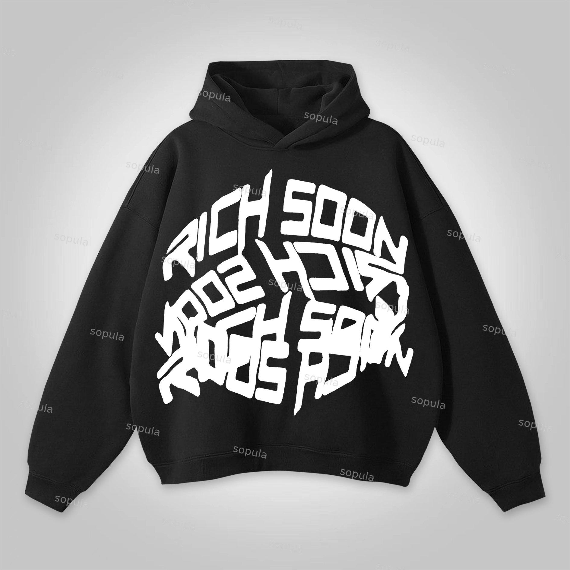 Sopula Vintage Rich Soon Graphic Hoodie Product Image