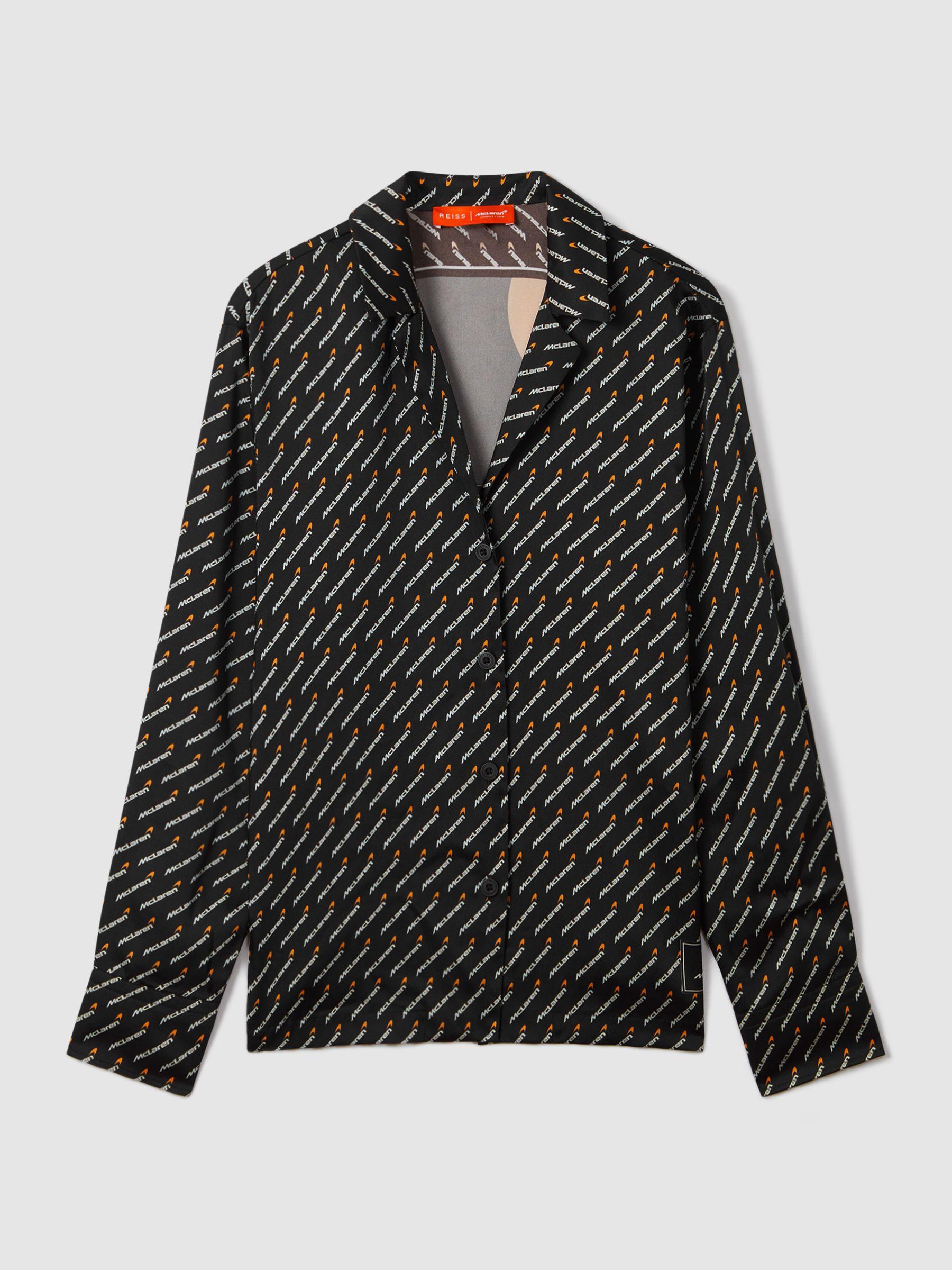 McLaren F1 Silverstone Exclusive Cuban Collar Shirt in Black Multi Product Image