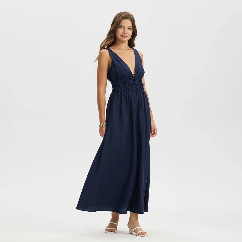 Women's Best Dress Ever Maxi A-Line Dress - A New Day™ Xavier Navy S Product Image