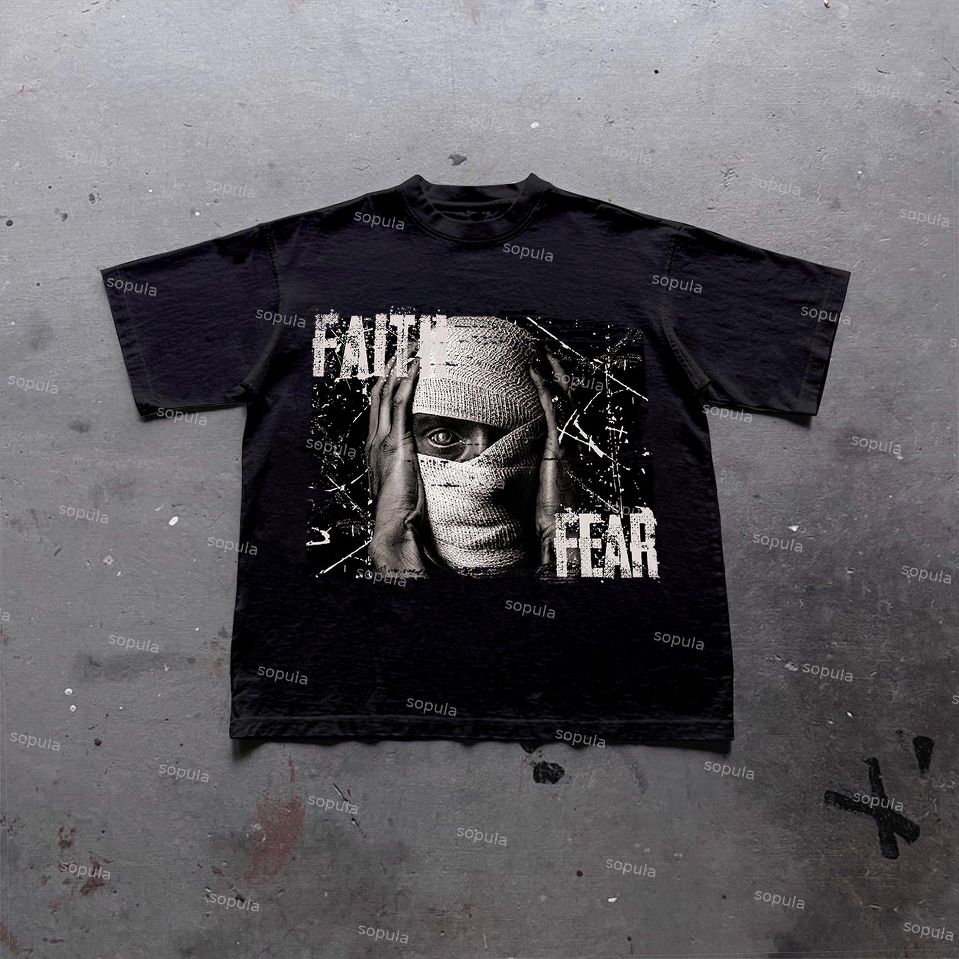 Sopula Mummy Graphic Faith And Fear Print Cotton T-Shirt Product Image