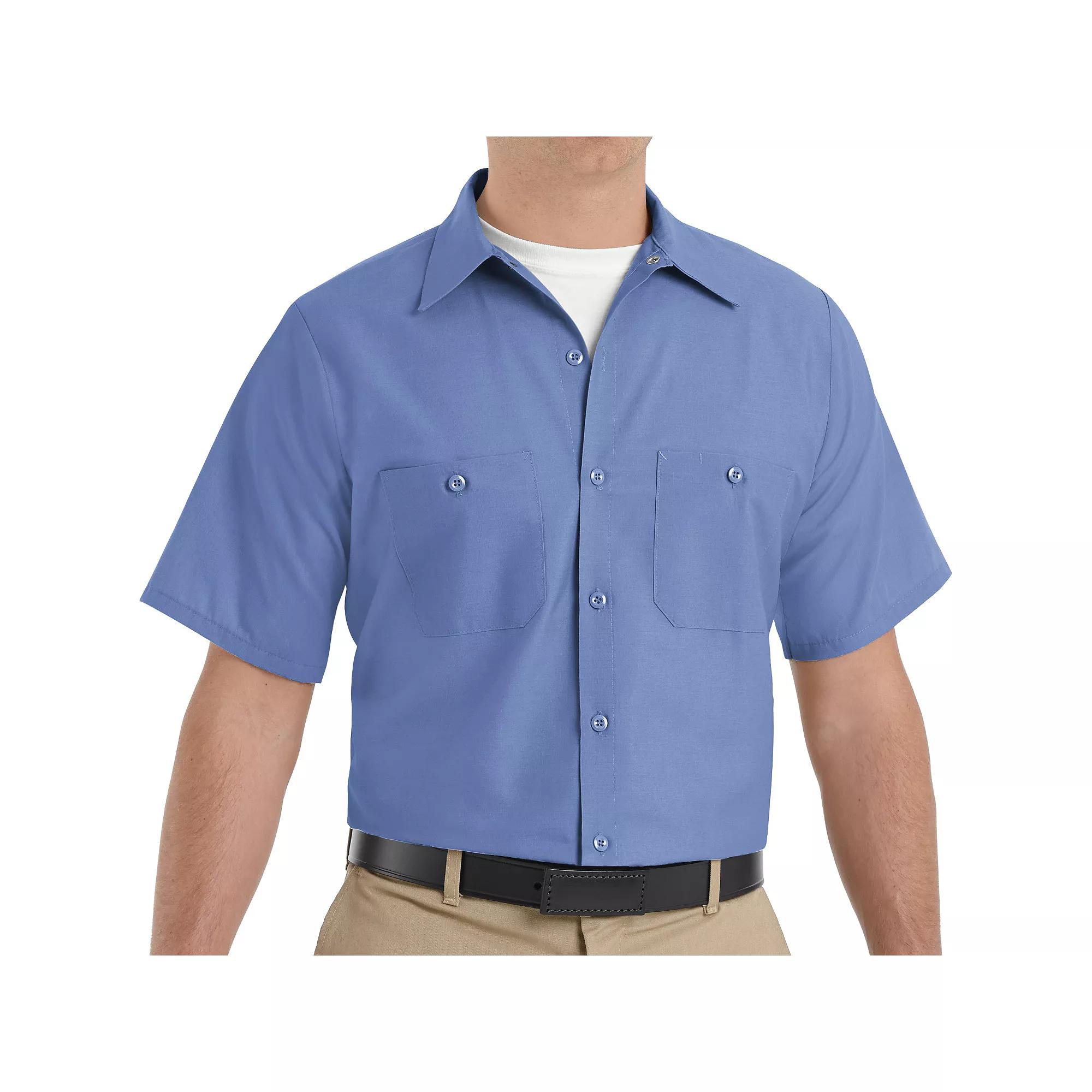 Men's Red Kap Classic Fit Industrial Button Down Work Shirt, Size: XXL, Green Blue Product Image