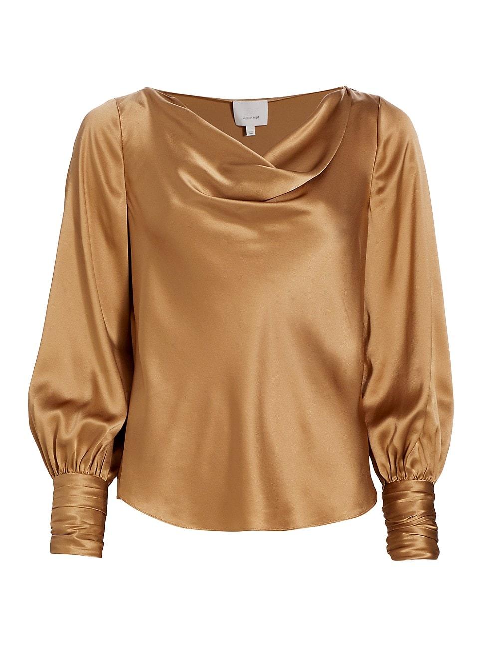 Womens Taylee Cowlneck Silk Blouse Product Image