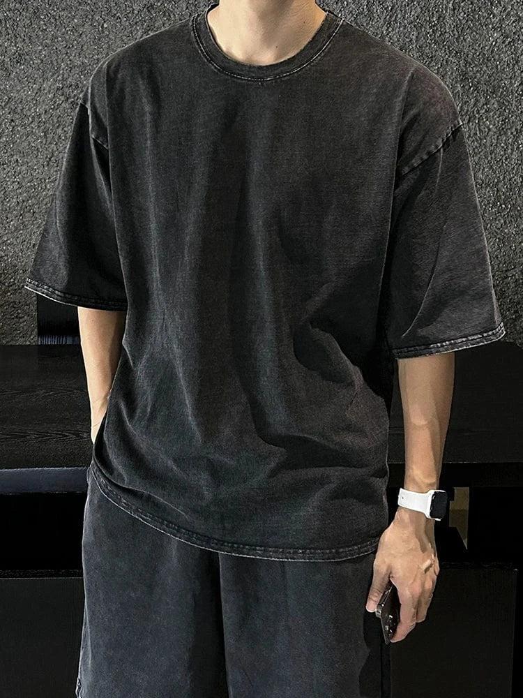 RT No. 18268 BLACK COTTON SHORT SLEEVE & SHORTS Product Image