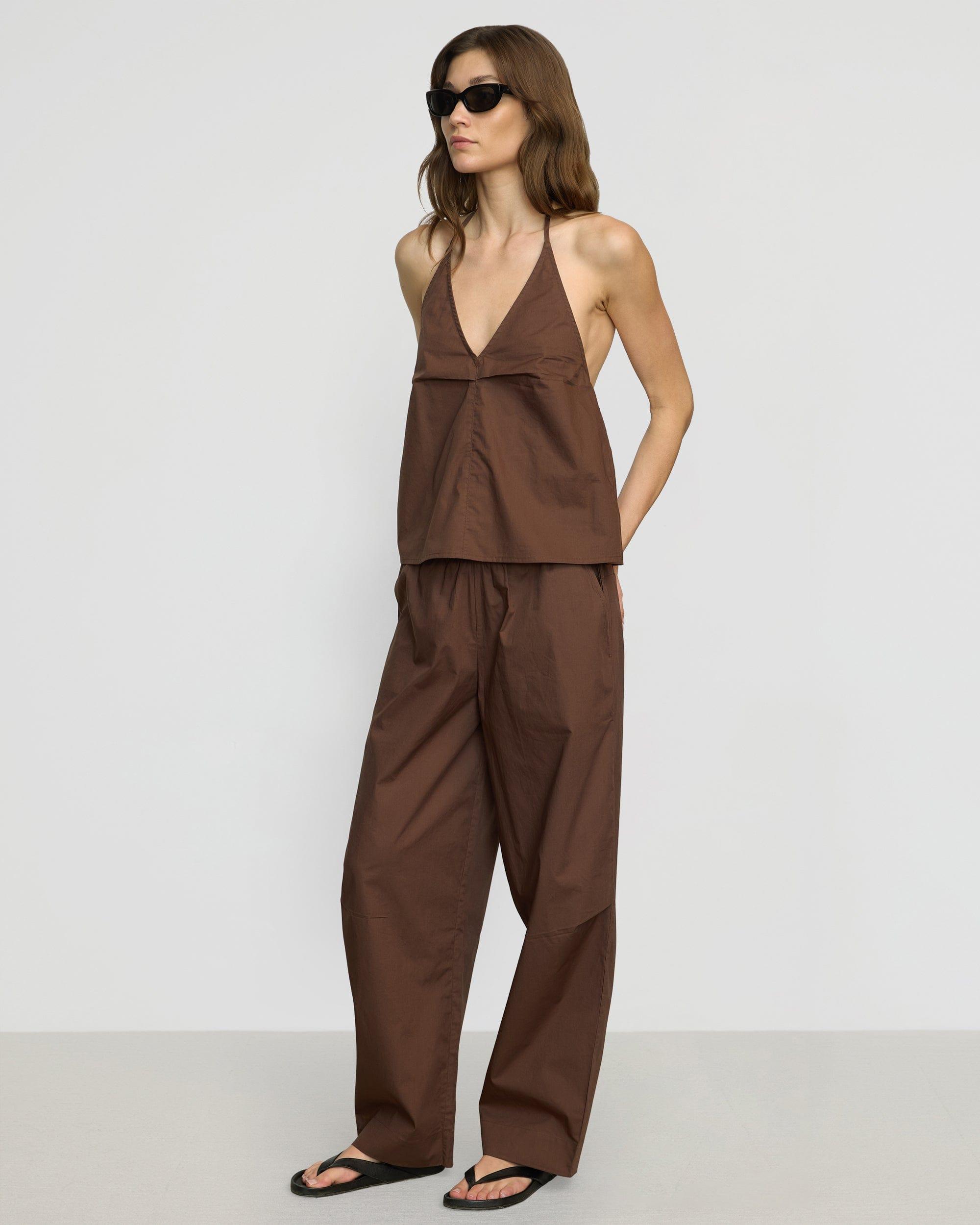 Paula Smocked-Waist Organic Cotton Pant Product Image