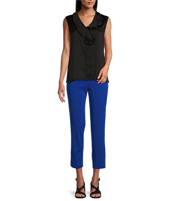 MISOOK Knit Flat Front Slim Leg Ankle-Length Pull-On Pants Product Image