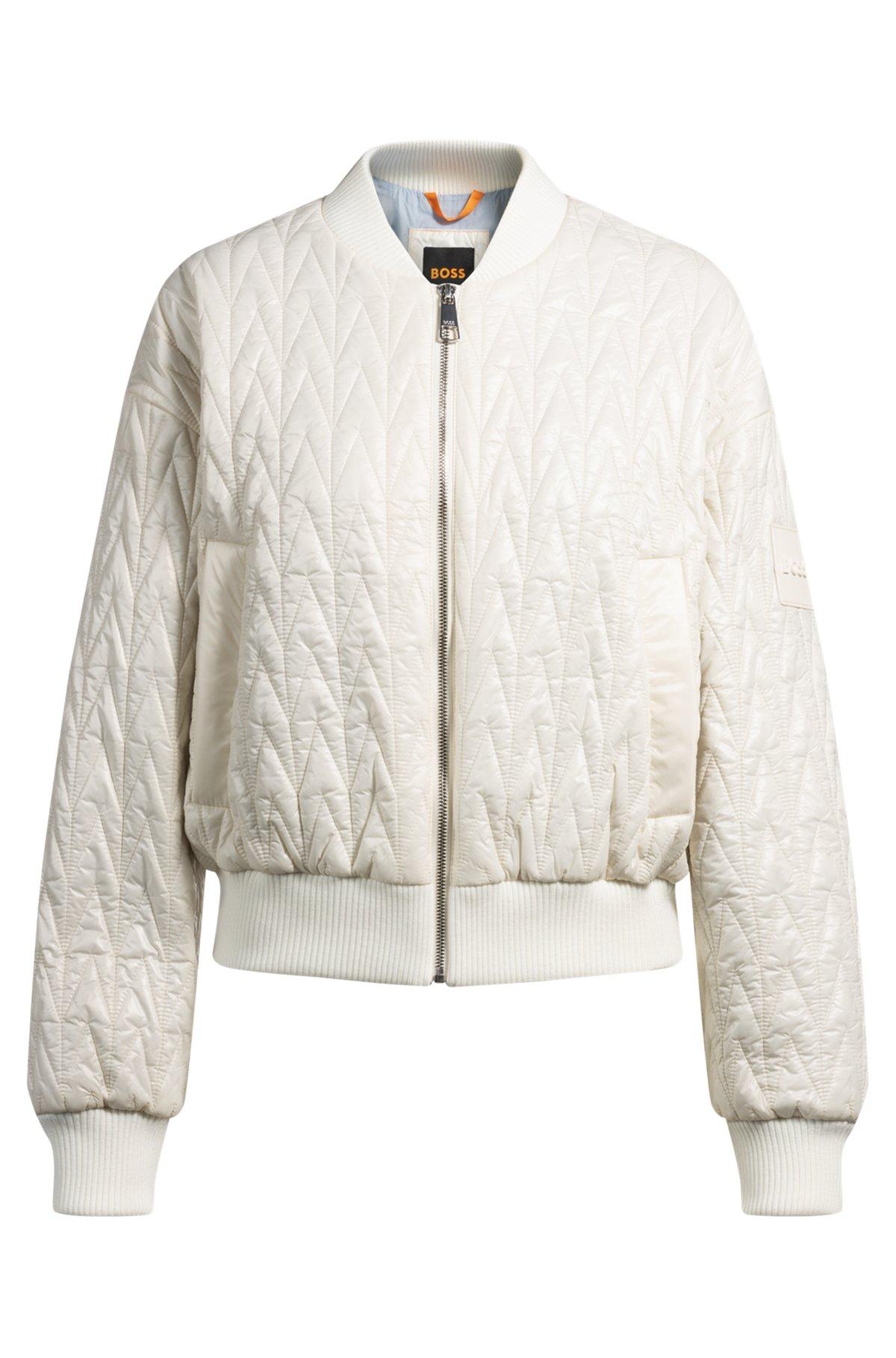 Water-repellent bomber jacket with patterned quilting Product Image