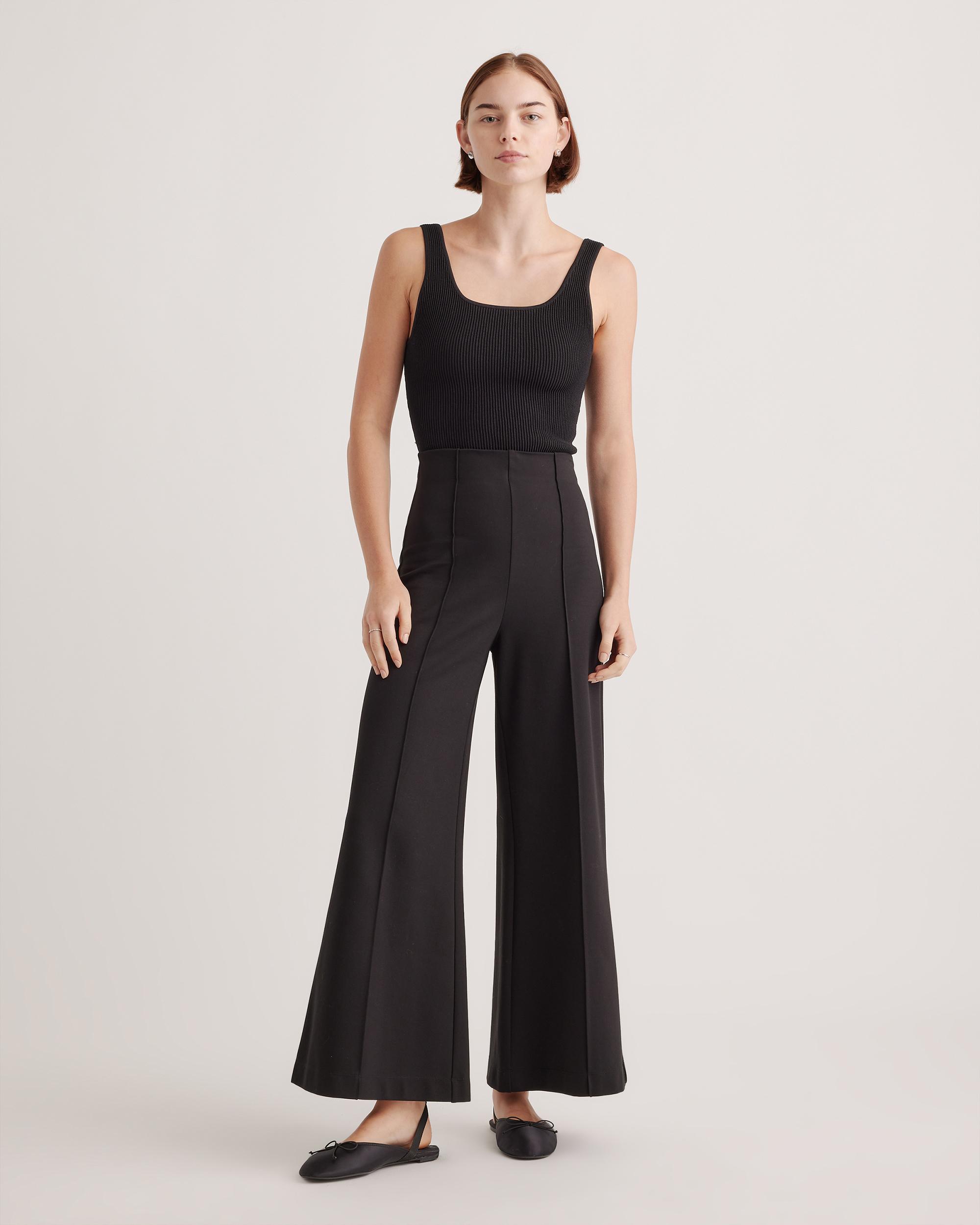 Quince | Women's Ultra-Stretch Ponte Super Wide Leg Ankle Pants Size XS, Rayon Product Image