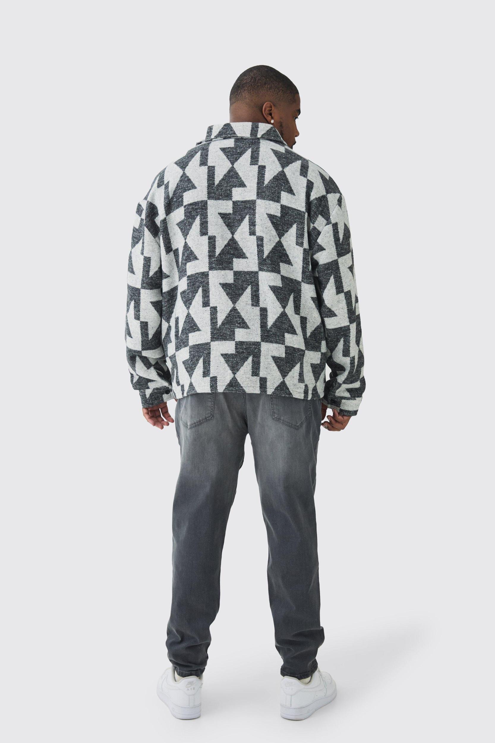 Plus Skinny All Over Ripped Bleached Paint Splatter Jeans | boohooMAN USA Product Image