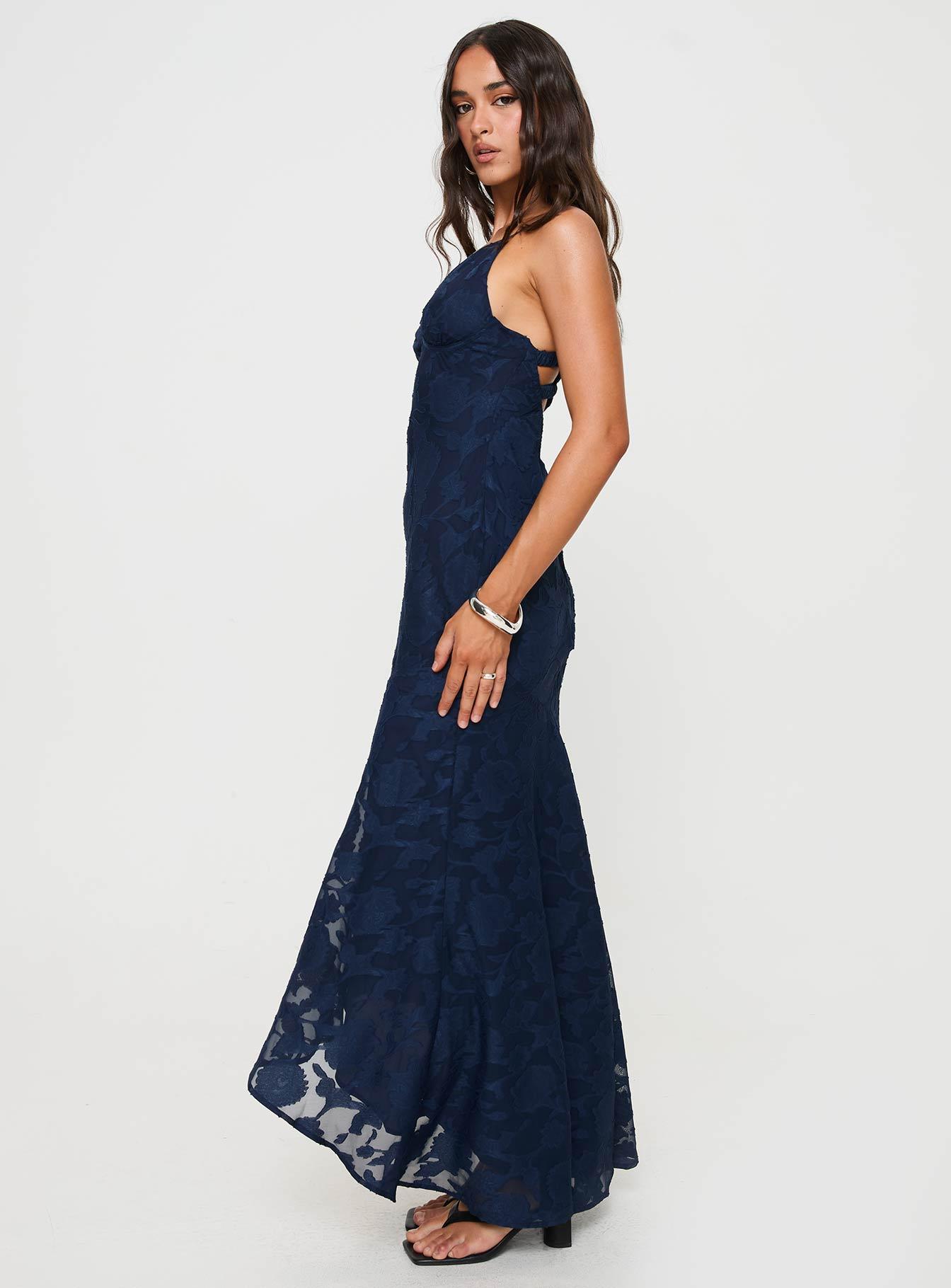 Cyrene Maxi Dress Navy Product Image