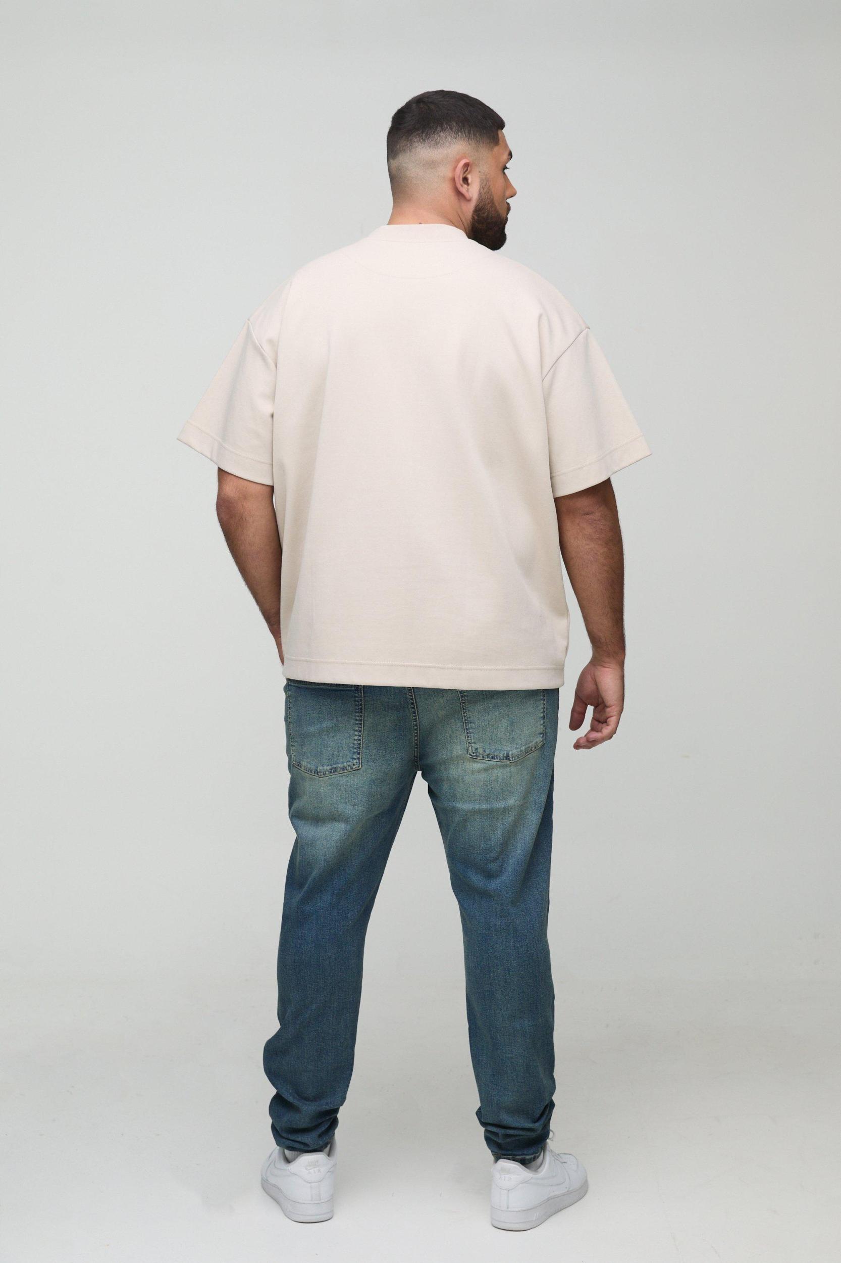 Plus Extreme Rip Busted Knee Skinny Jeans | boohooMAN USA Product Image