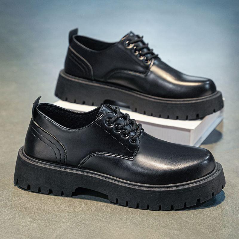 Faux Leather Plain Oxford Shoes Product Image