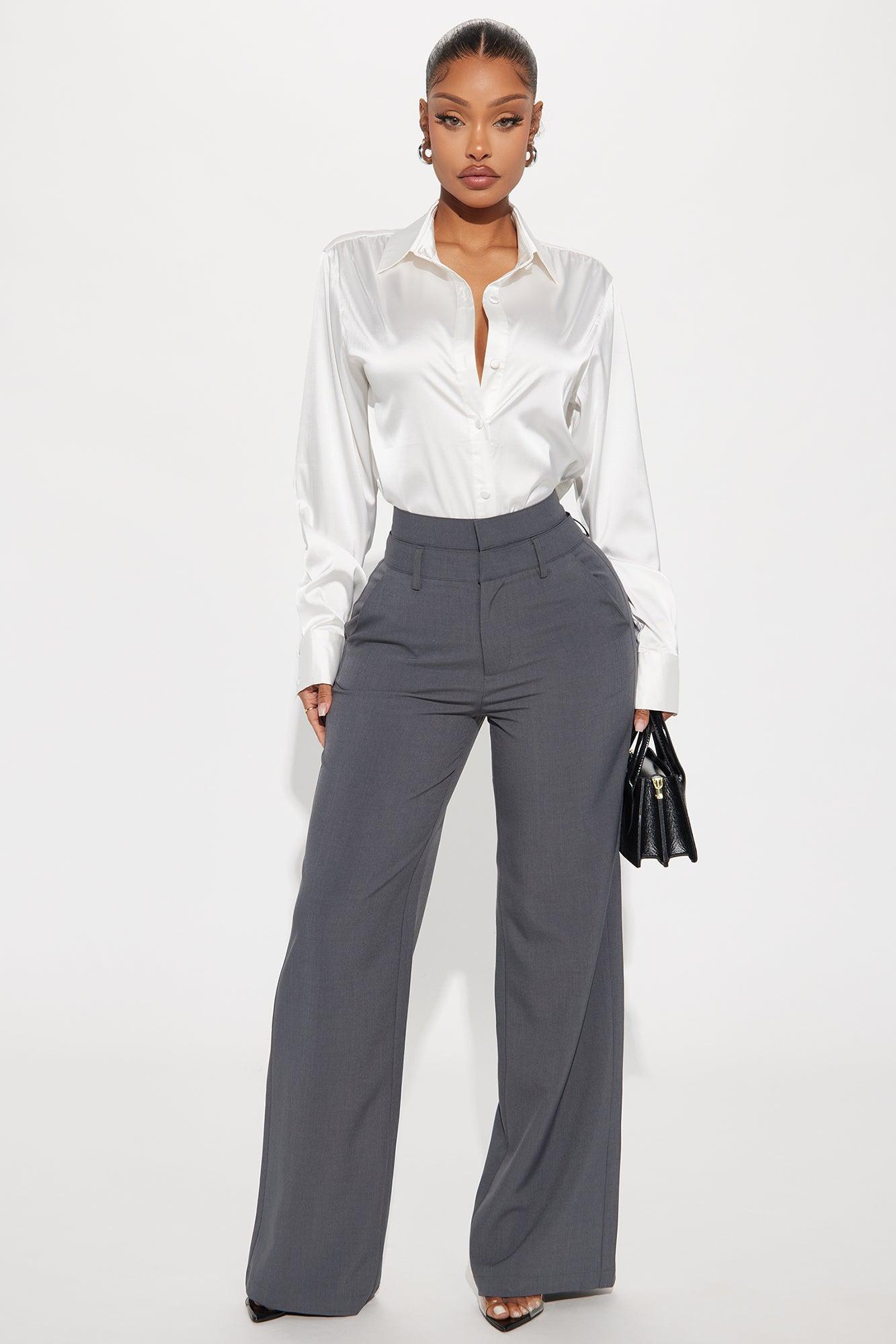 Another Workday Satin Shirt - Ivory Product Image