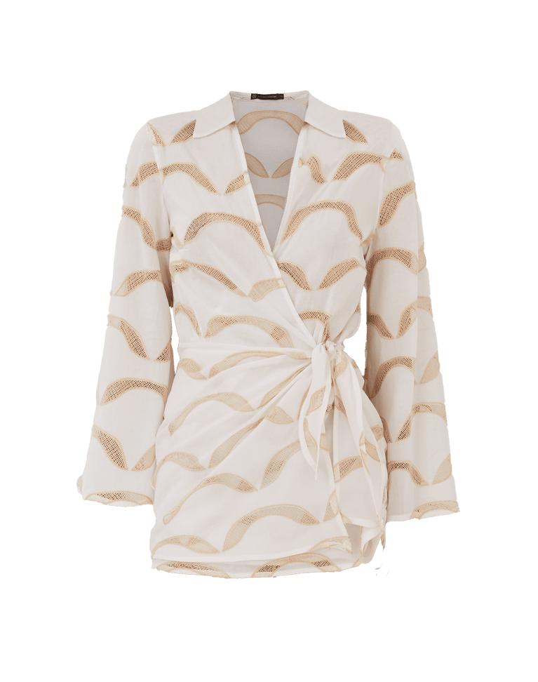 Eyelet Mea Short Dress - Off White Product Image