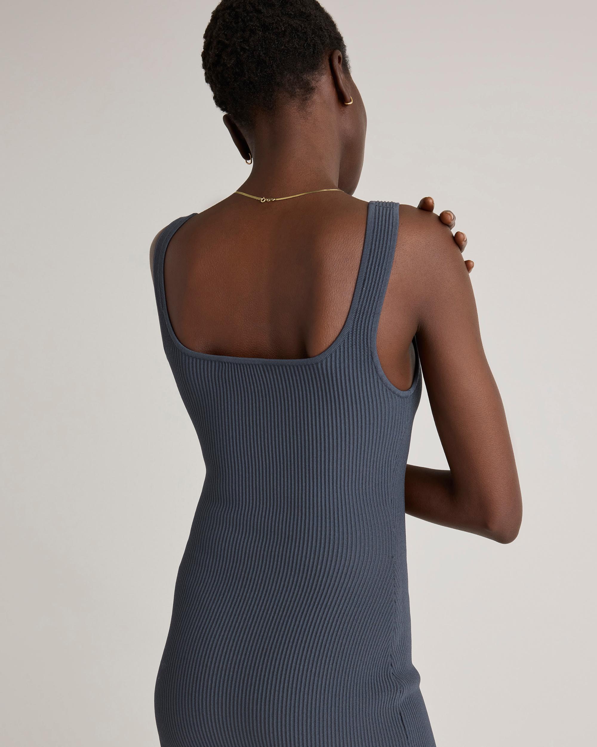 Quince | Women's Square Neck Ribbed Knit Mini Dress Recycled nylon/polyester/spandex Product Image