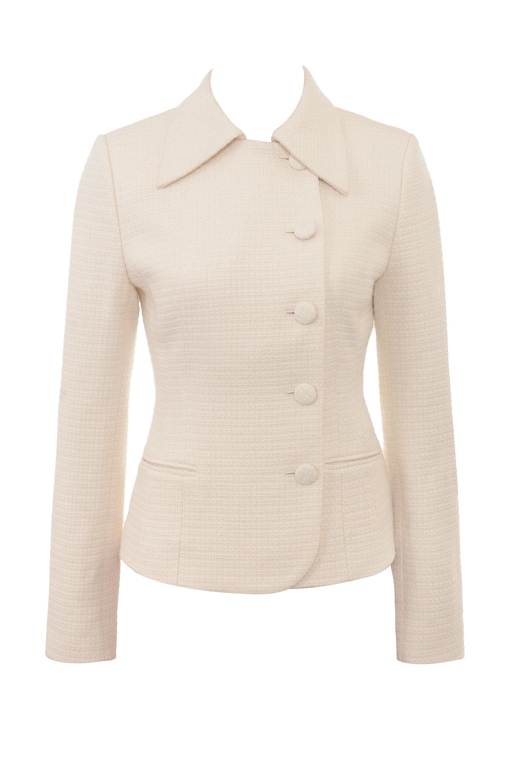 Misha  cream boucle button front blazer Product Image