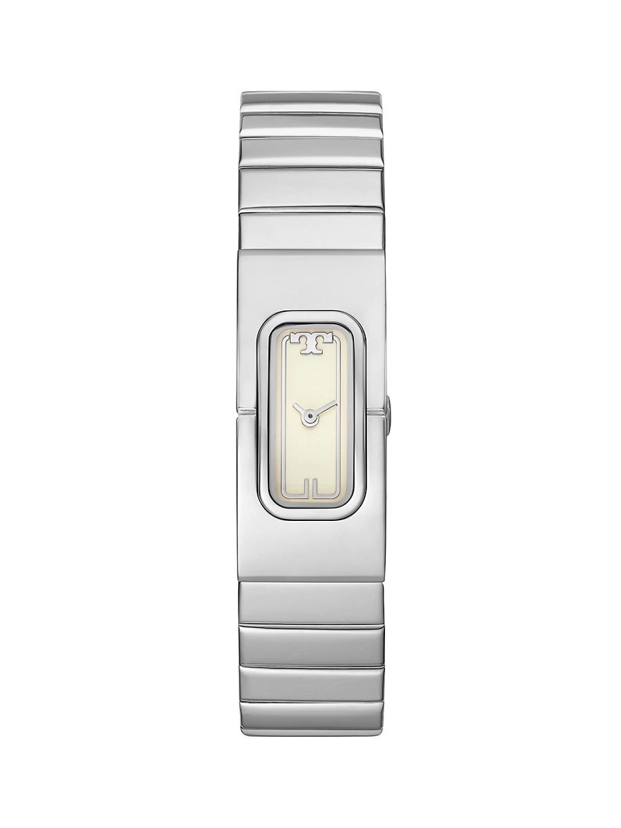 Womens T Silvertone Stainless Steel Monolink Watch Product Image