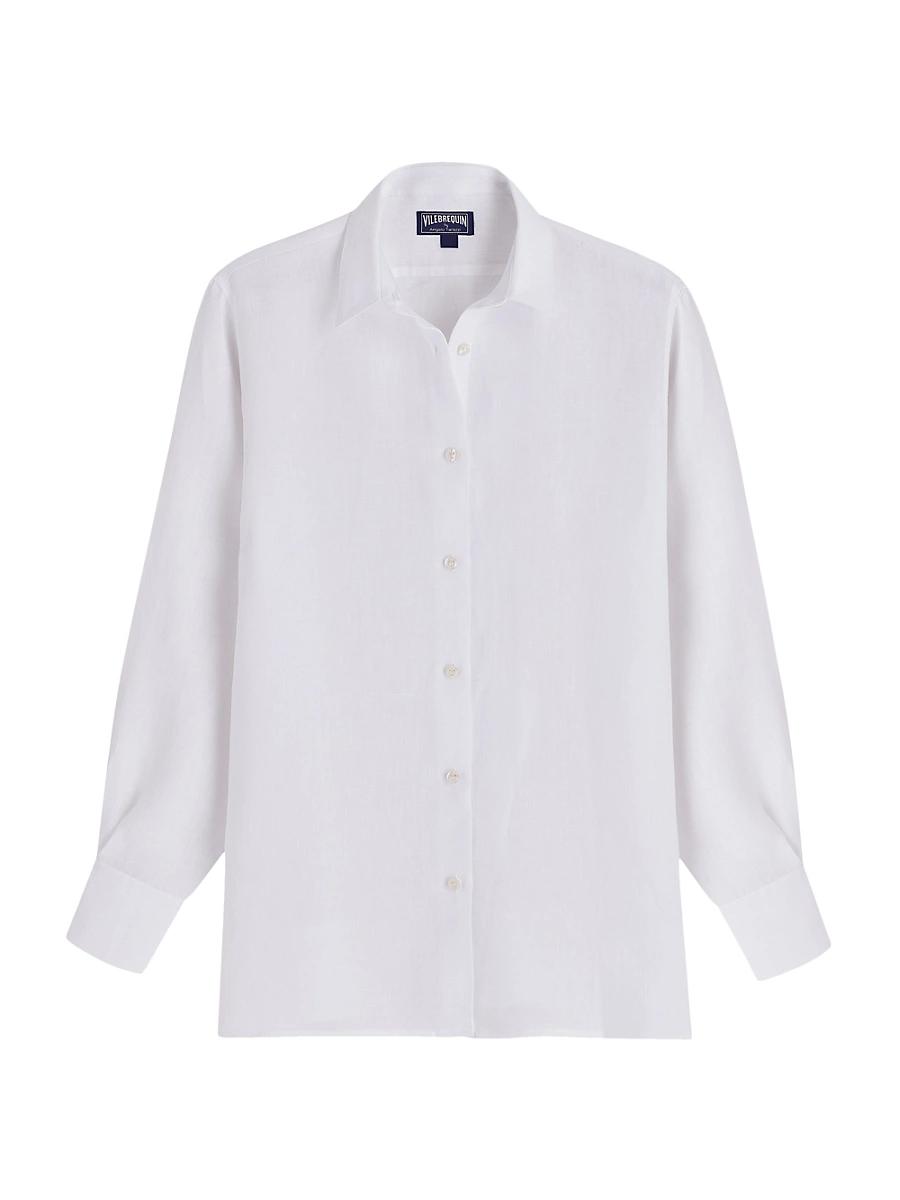 Women's Solid Linen Shirt- Vilebrequin X Angelo Tarlazzi Product Image