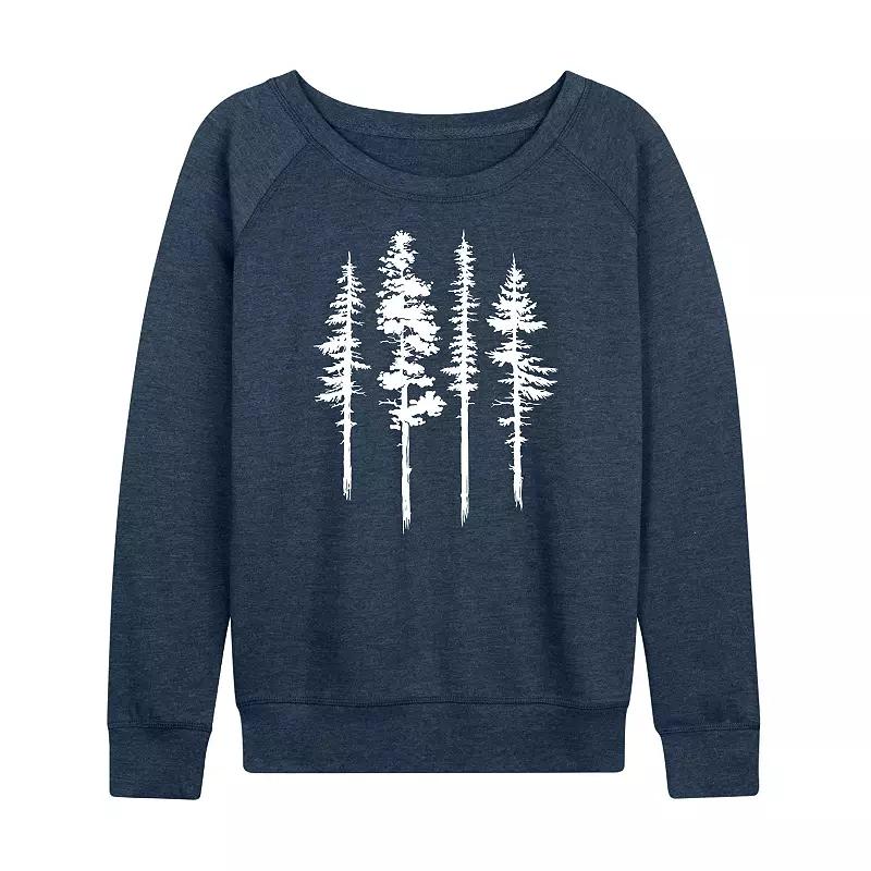 Women's Abstract Trees French Terry Long Sleeve Tee,  Product Image