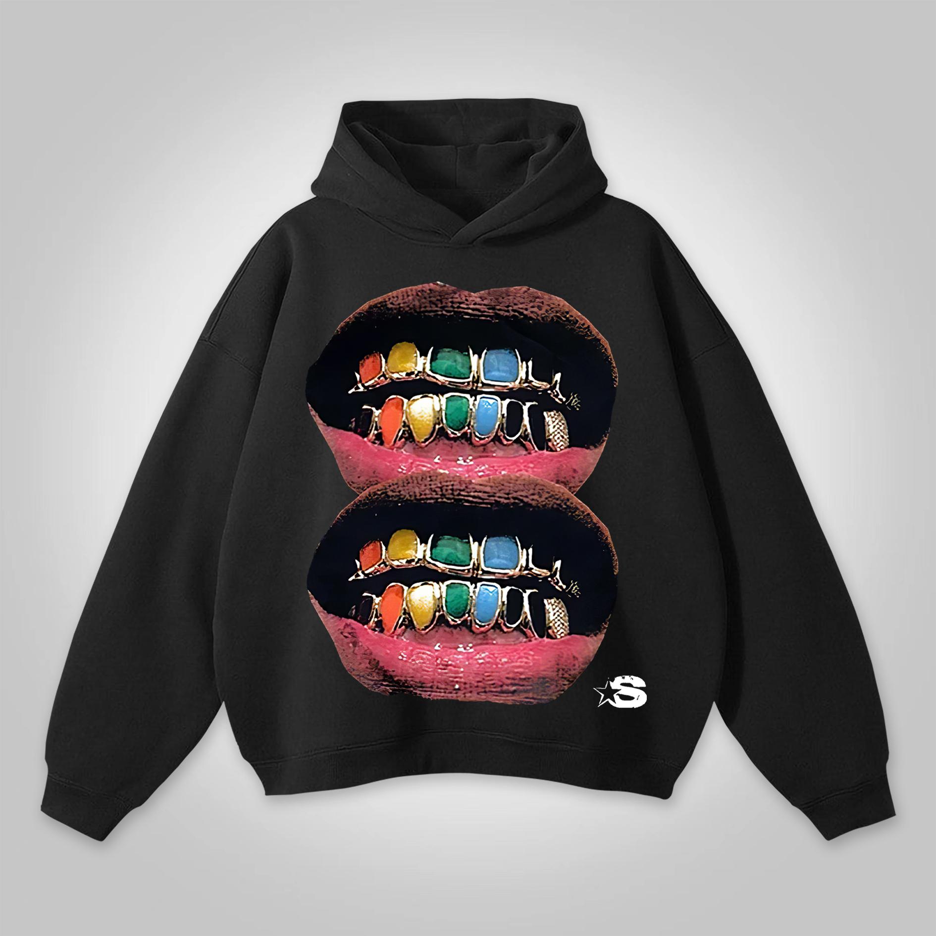 Sopula Vintage Loose Lip Fashion Graphic Hoodie Product Image