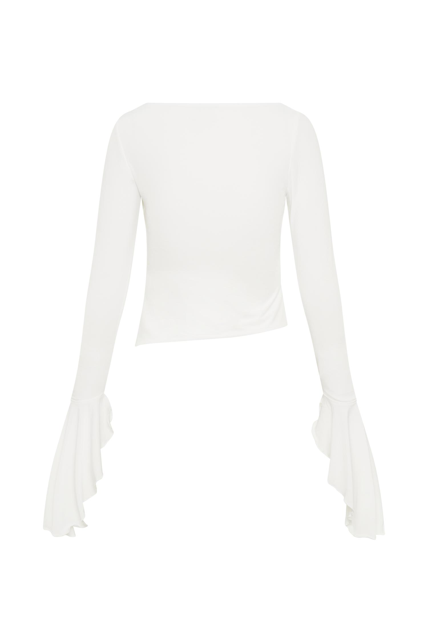 Stevie Bell Sleeve Slinky Top - White Product Image