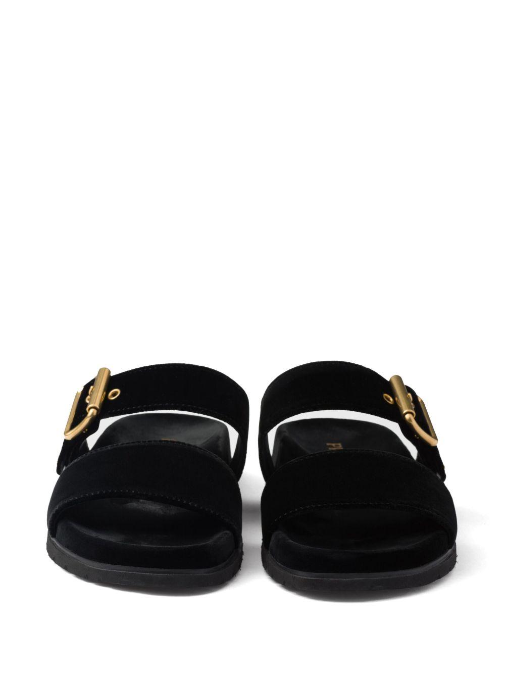triangle-logo velvet slides Product Image
