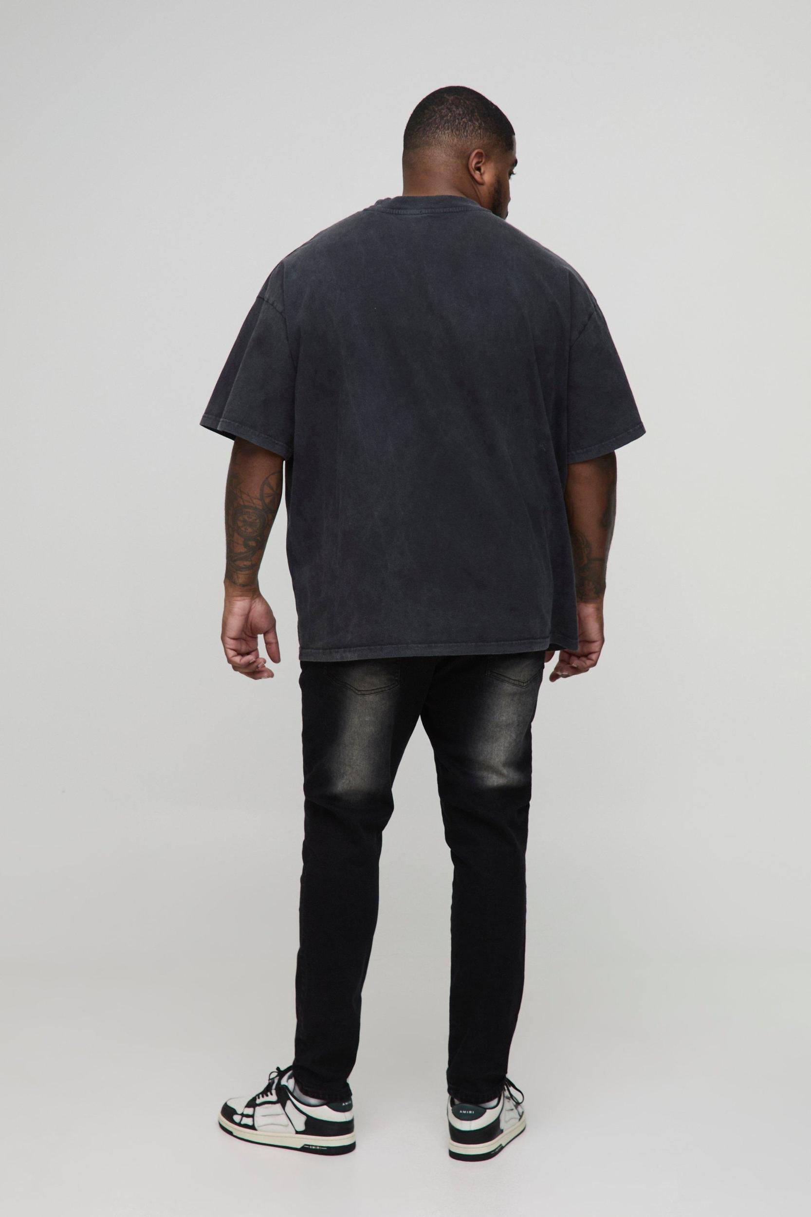 Plus Ripped Zip Hem Super Skinny Jeans | boohooMAN USA Product Image