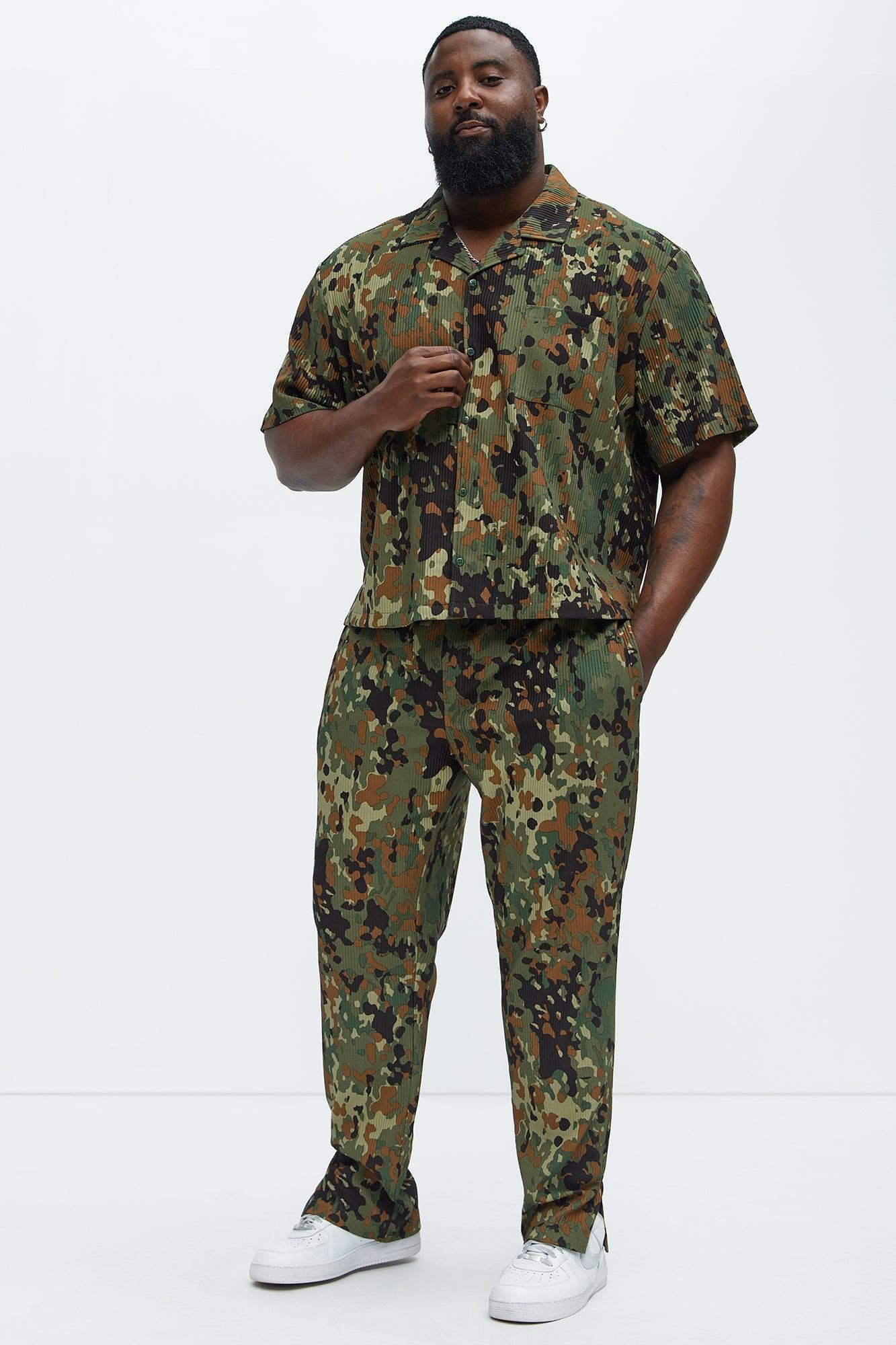 Show Up Slim Slit Pants - Camouflage Product Image