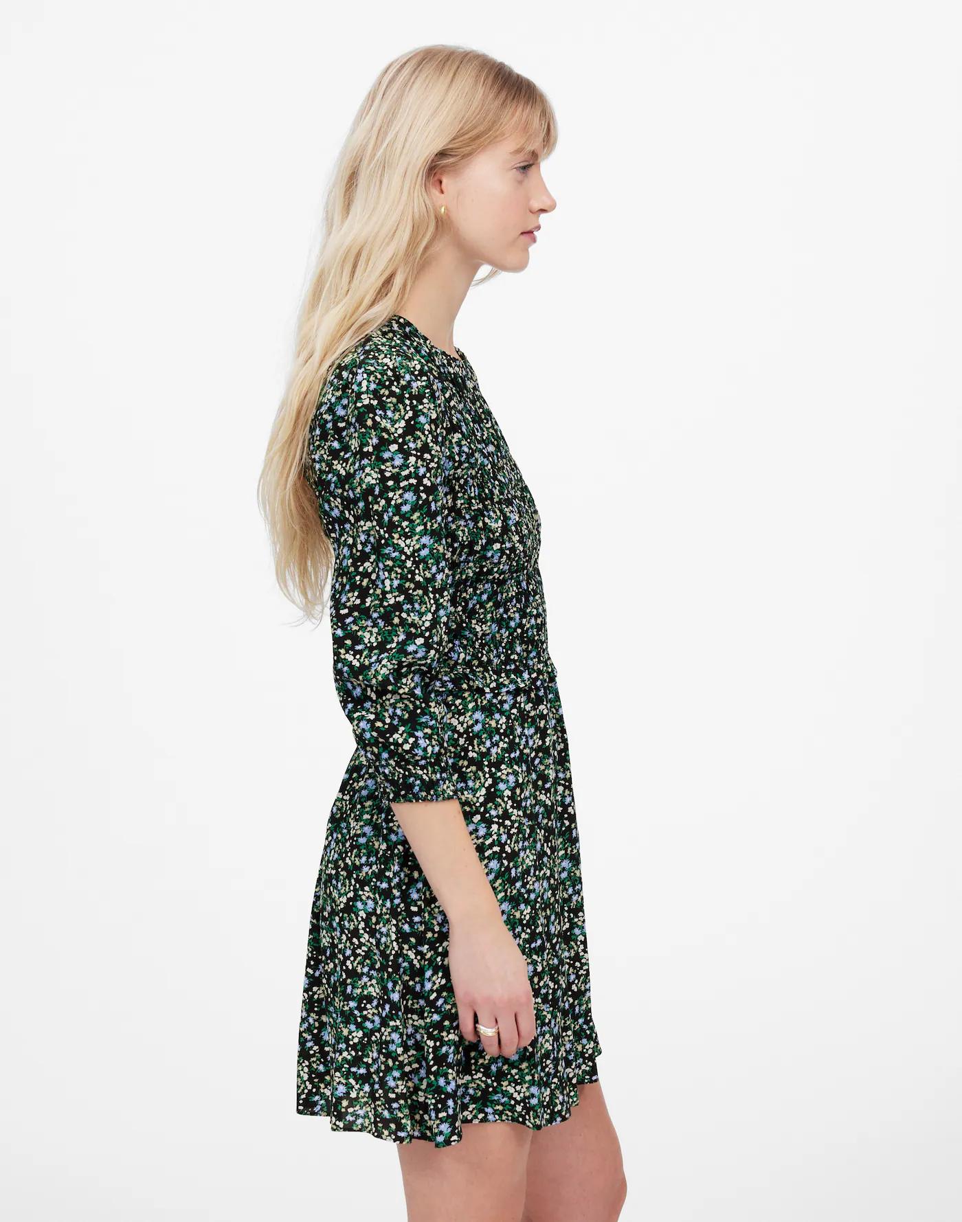Smocked Mini Dress in Floral Product Image