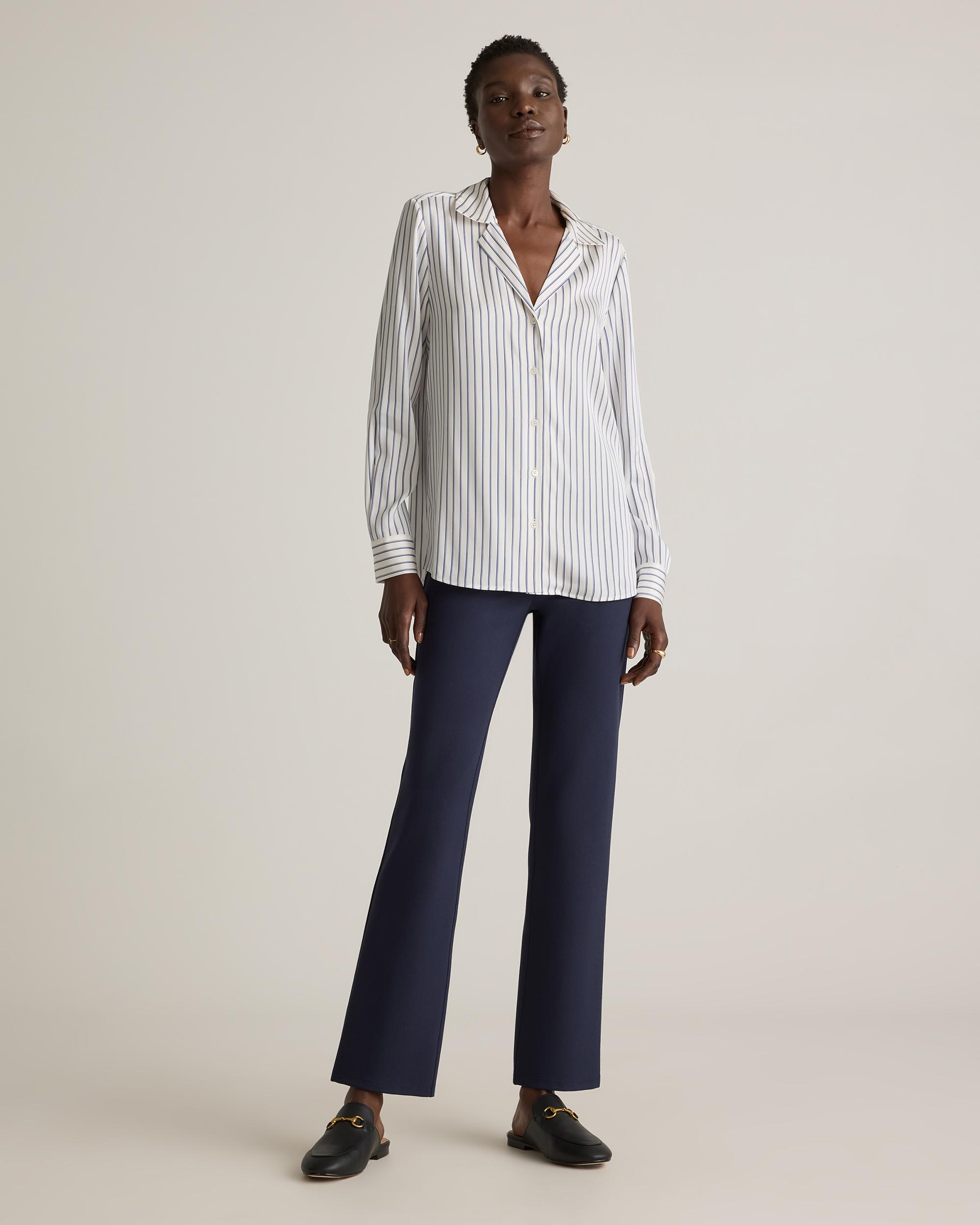 Quince | Women's Washable Stretch Silk Notch Collar Blouse Product Image