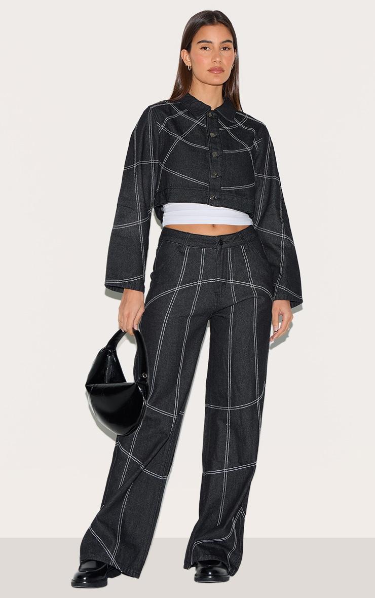 Dark Indigo Corset Seam Denim Jeans Product Image