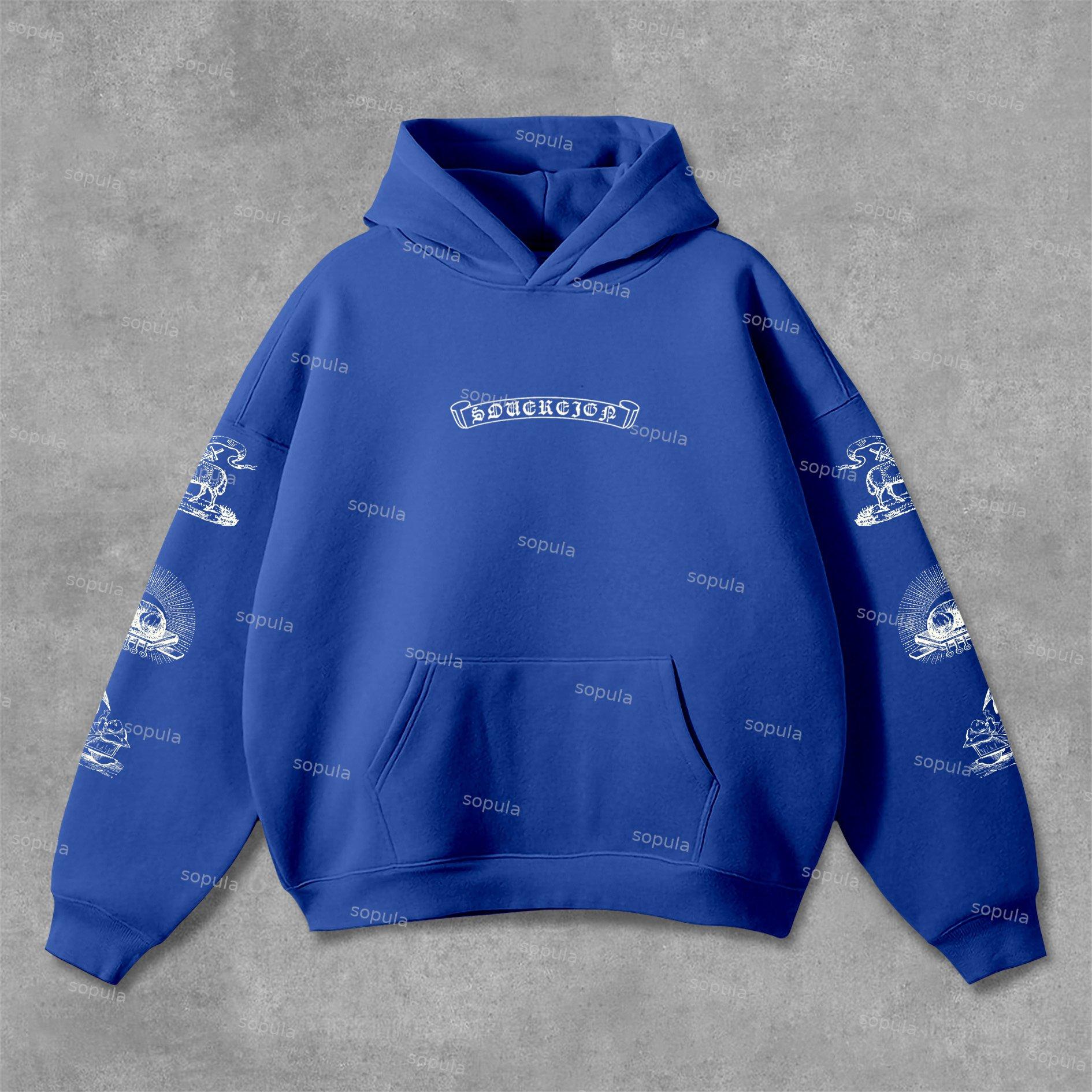 Sopula Unisex Men's Sovereign Faith Sacred Heart Graphics Pocket Hoodie Product Image