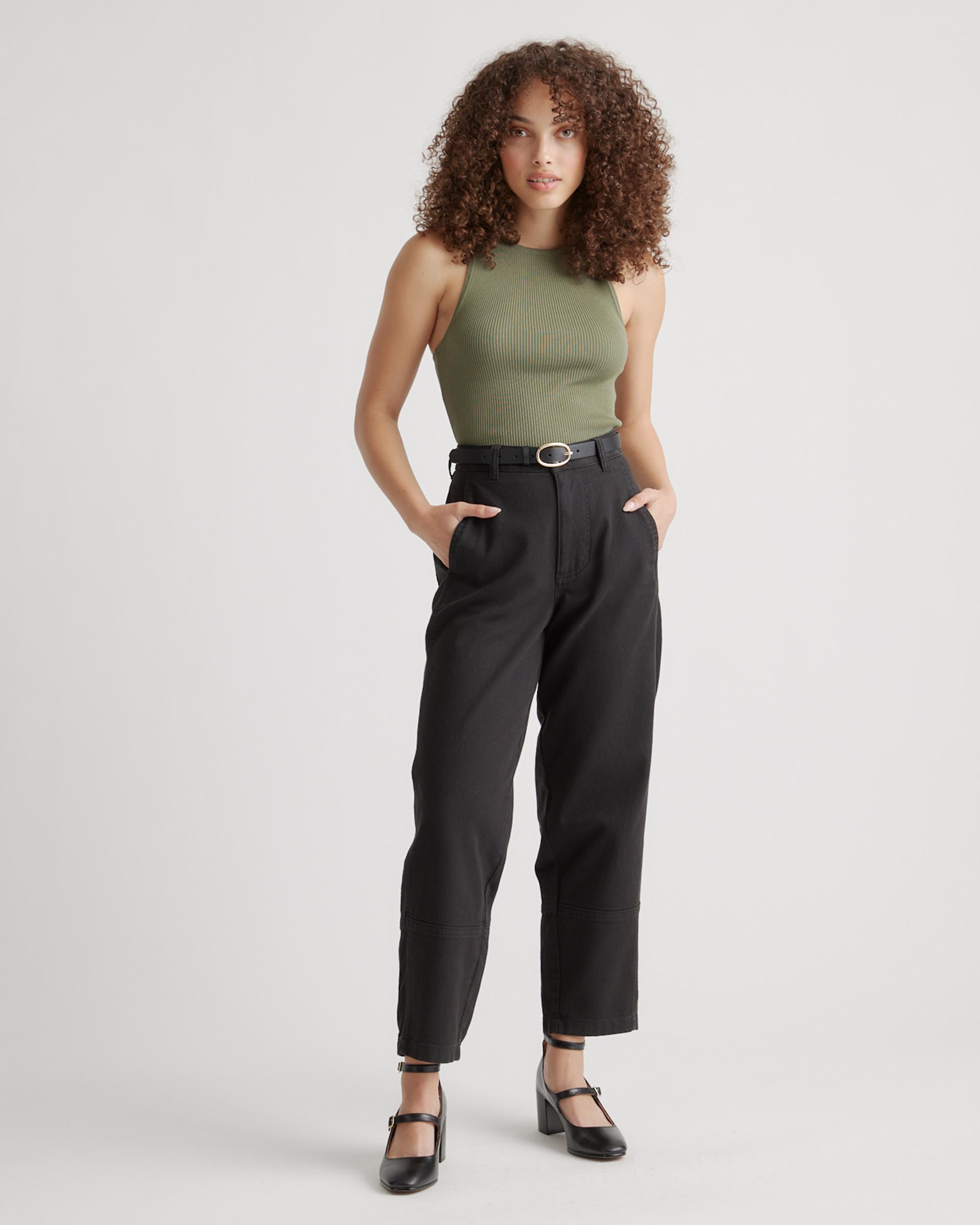 Quince | Women's Organic Stretch Cotton Twill Barrel Pants Product Image